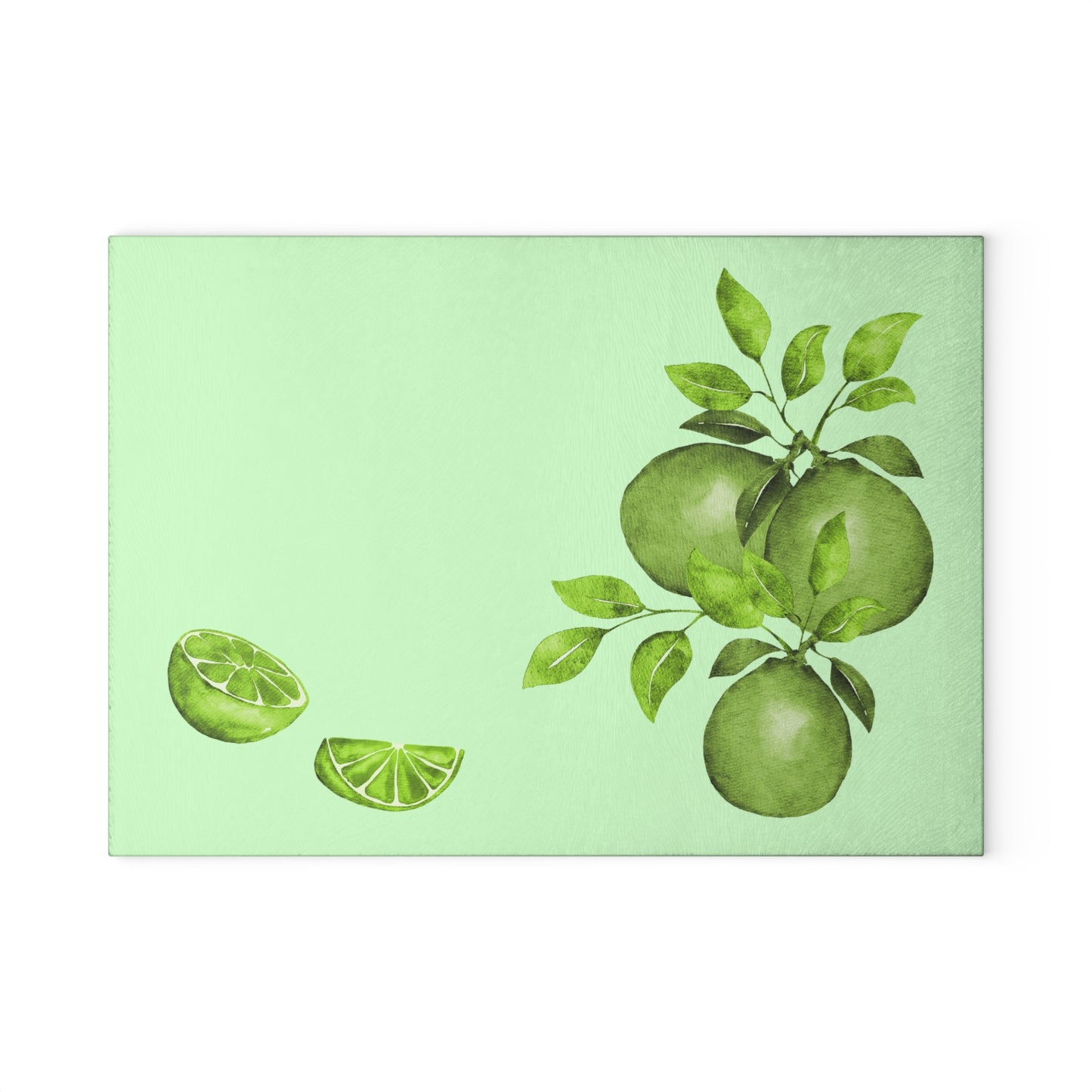 Glass Cutting Board featuring Limes by Lynn Salem Creates