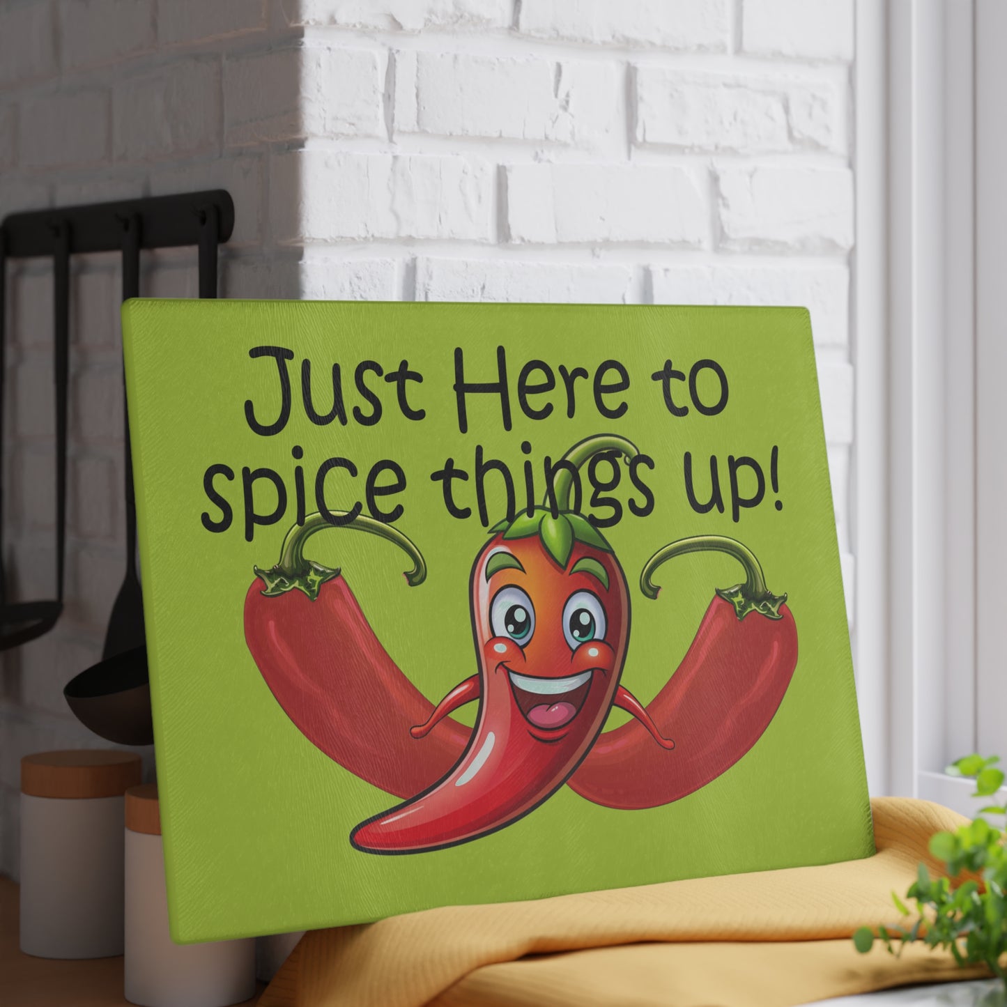 Glass Cutting Board - Chili Peppers by Lynn Salem Creates