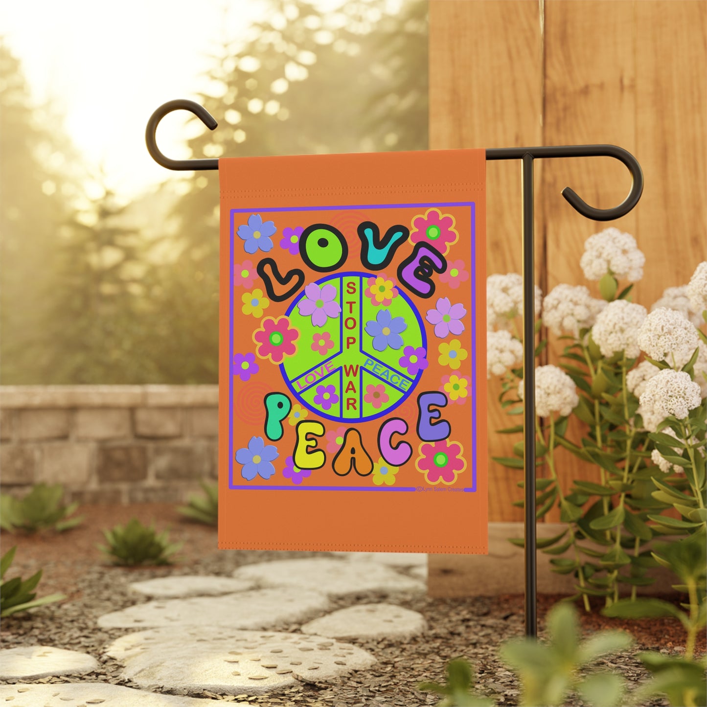 Garden & House Flags - Love and Peace by Lynn Salem Creates