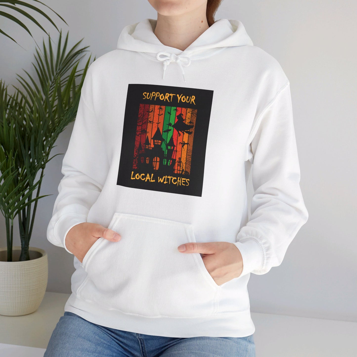 Hooded Sweatshirt-Unisex Heavy Blend™- Halloween - Support Your Local Witches by Lynn Salem Creates