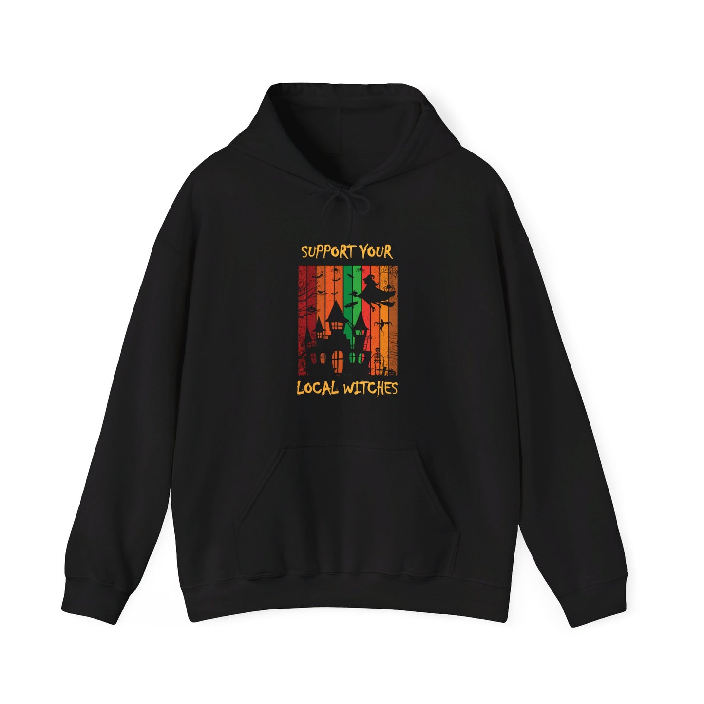 Hooded Sweatshirt-Unisex Heavy Blend™ - Halloween - Support Your Local Witches (Black) by Lynn Salem Creates
