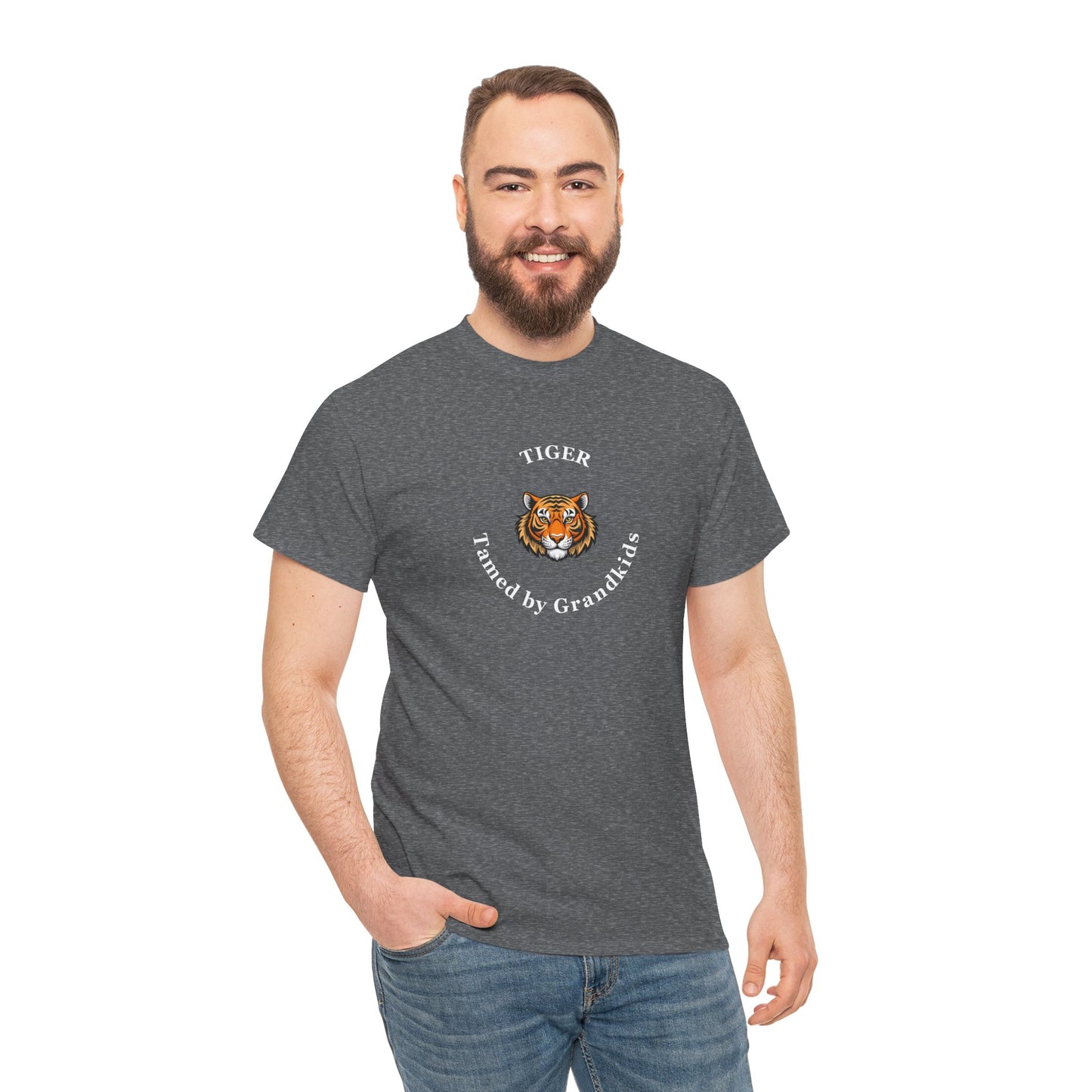 Tech HS - Tiger Tamed by Grandkids (white font) - Men's T-shirt - by Lynn Salem Creates
