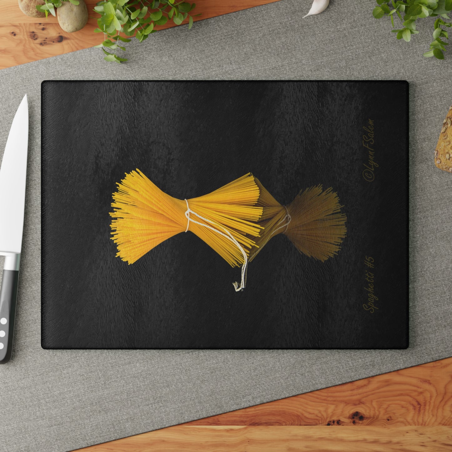 Glass Cutting Board - Spaghetti #5 by Lynn Salem Creates