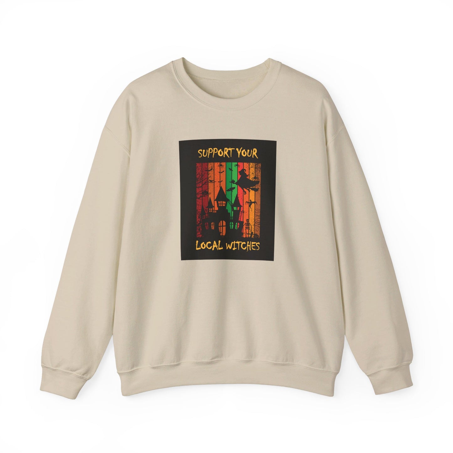 Crewneck Sweatshirt-Unisex Heavy Blend™ - Halloween - Support Your Local Witches 2 by Lynn Salem Creates