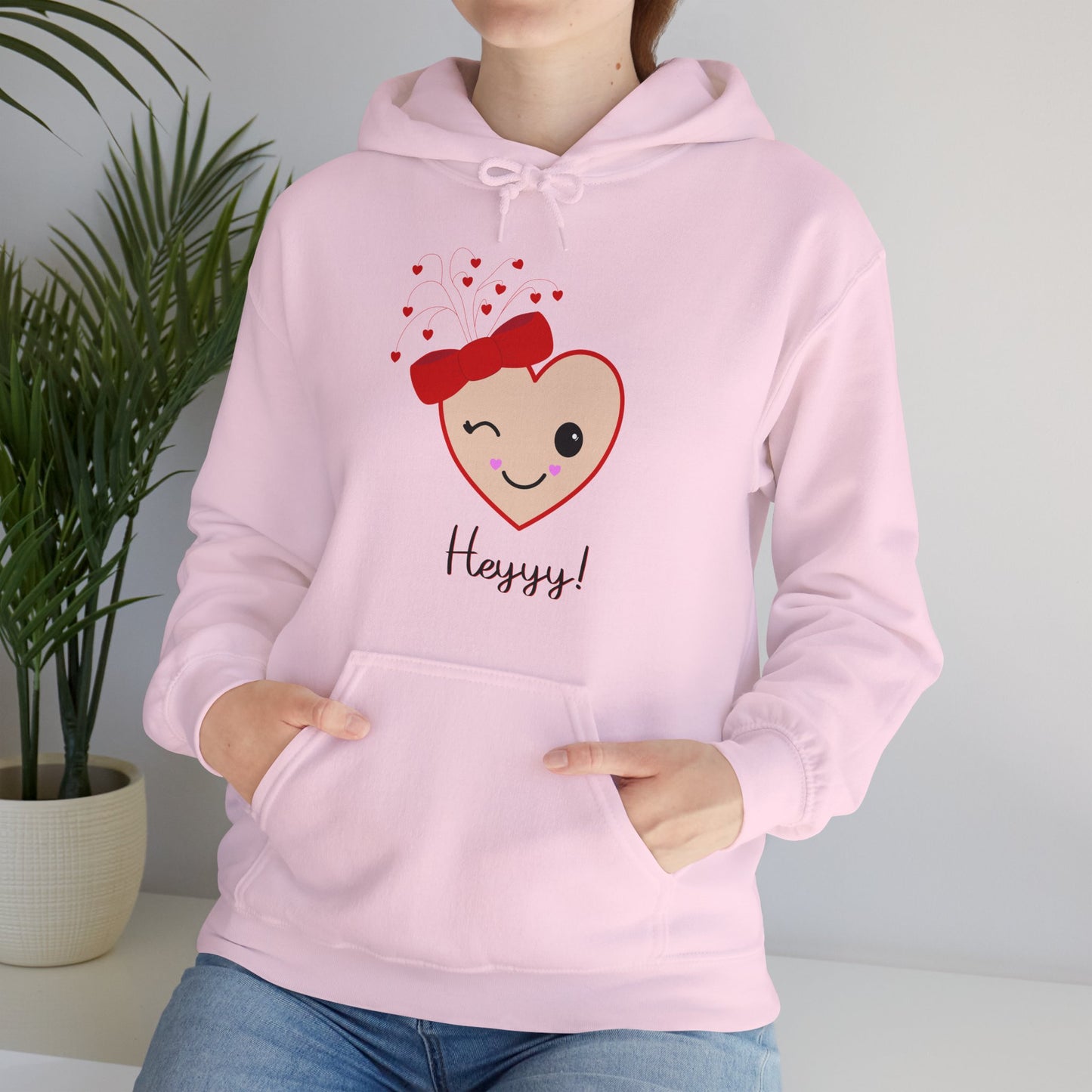 Flirting Heart ( Flesh) Hooded Sweatshirt by Lynn Salem Creates