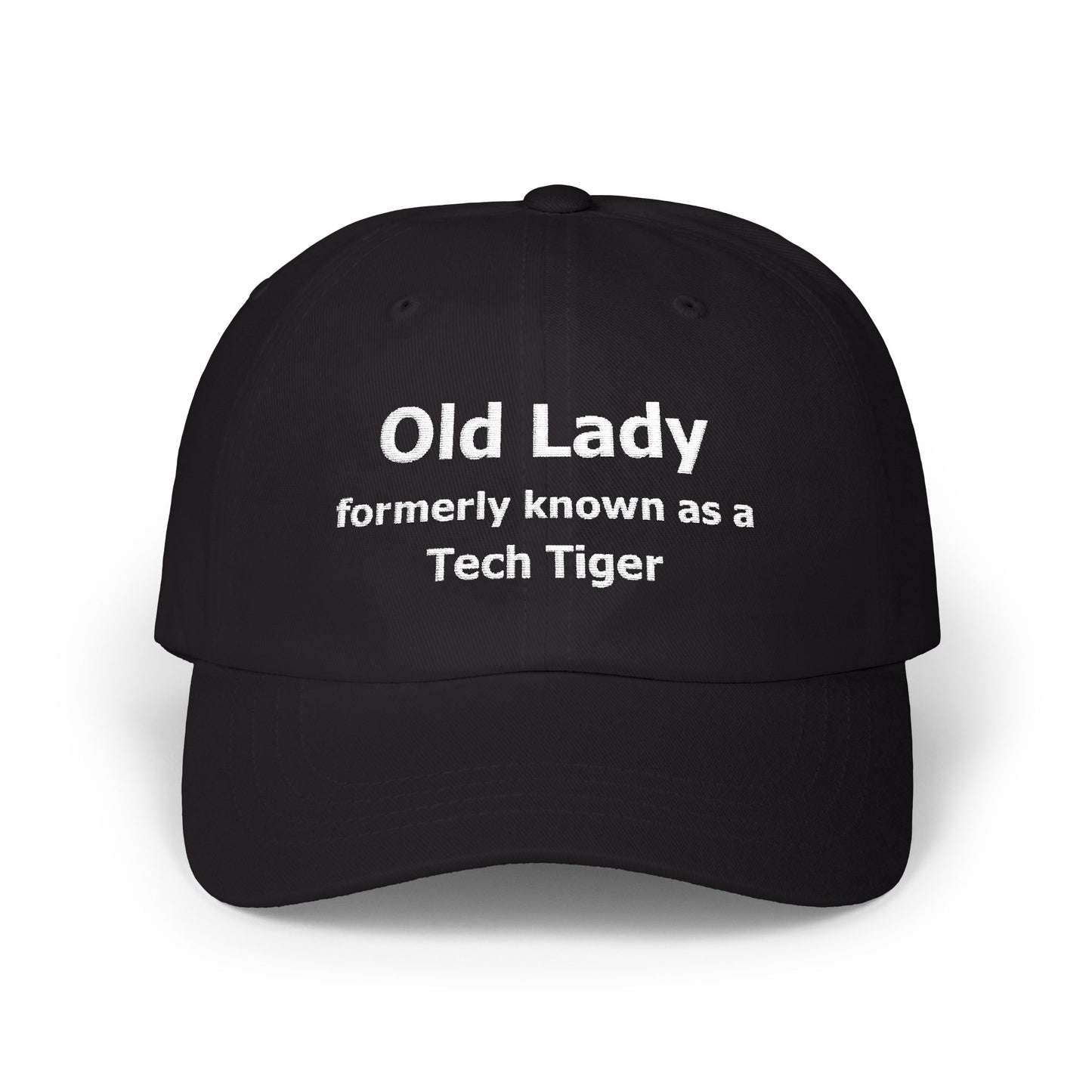Tech HS - Embroidered Hat - Old Lady formerly known as a Tech Tiger (white text) by Lynn Salem Creates