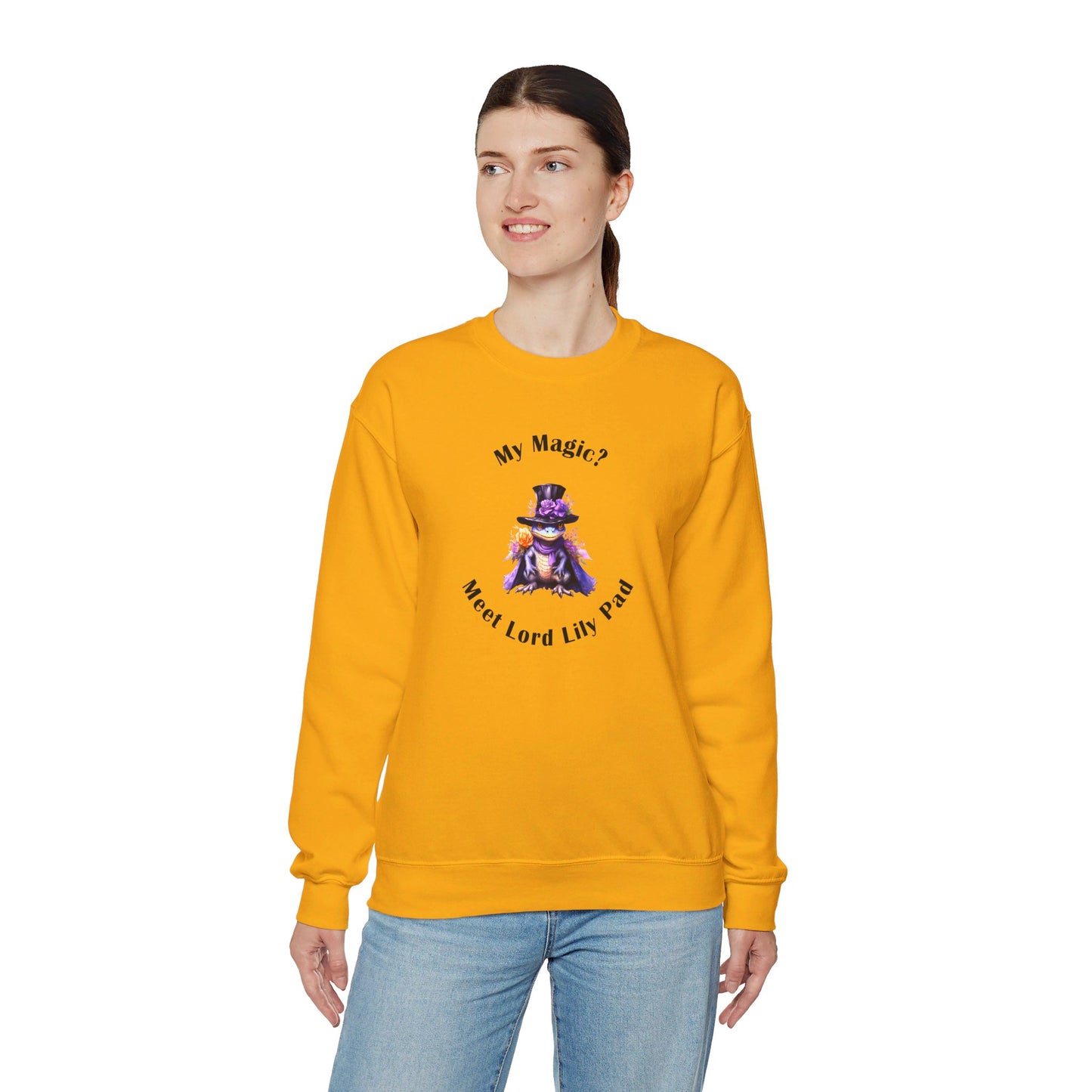 Crewneck Sweatshirt- Unisex Heavy Blend™ - Meet Lord Lily Pad by Lynn Salem Creates
