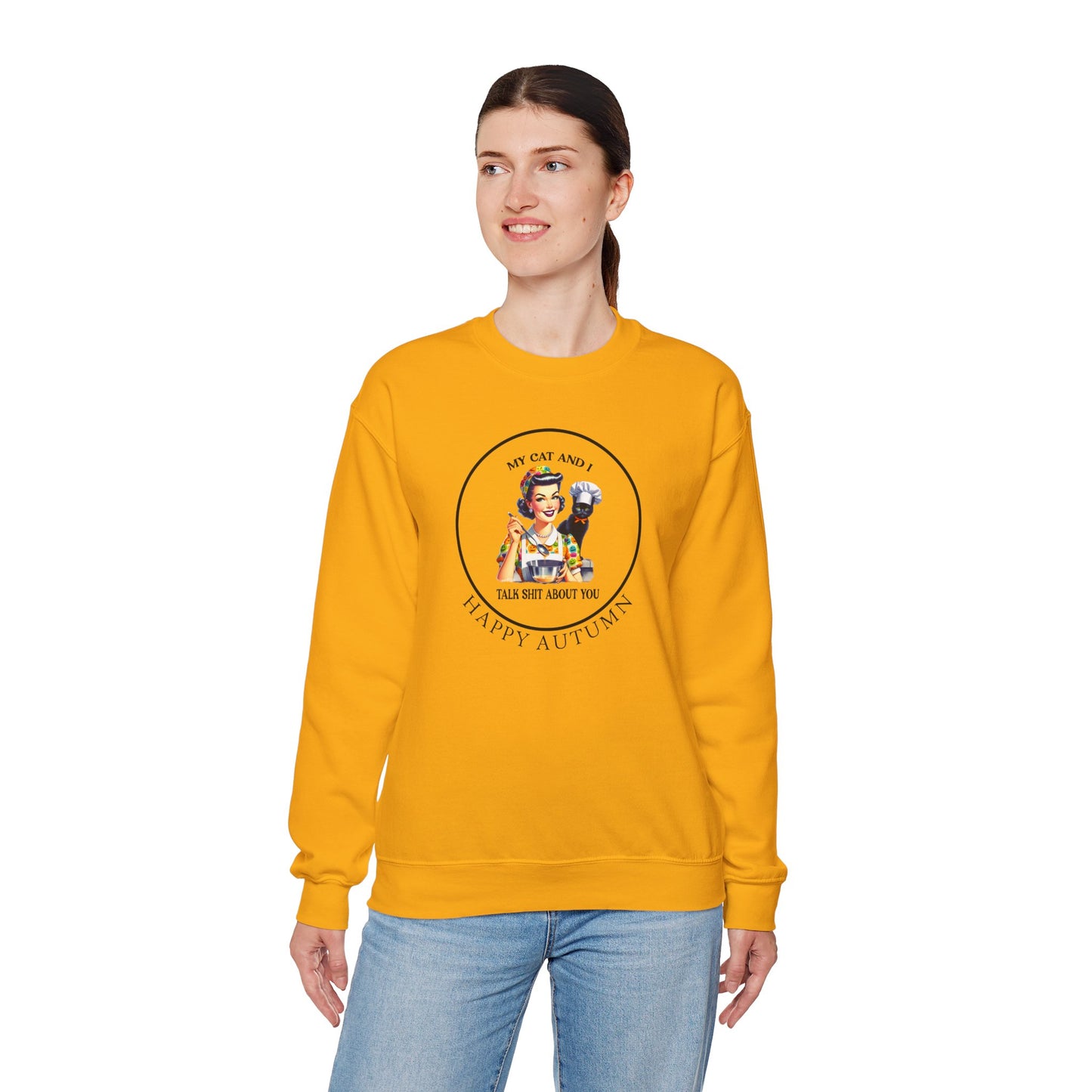 Crewneck Sweatshirt - Unisex Heavy Blend™ - My Cat and I by Lynn Salem Creates