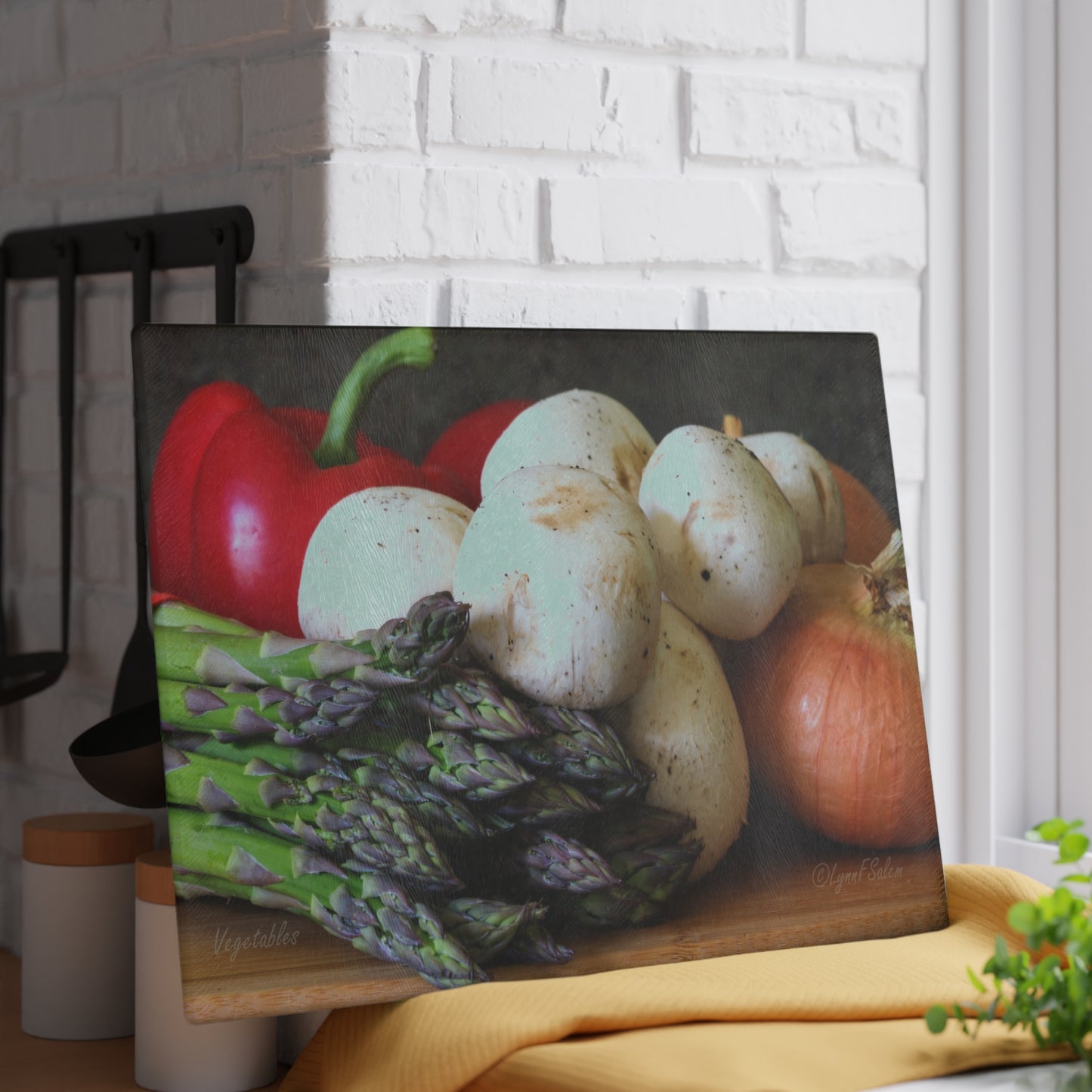 Glass Cutting Board - Vegetable by Lynn Salem Creates