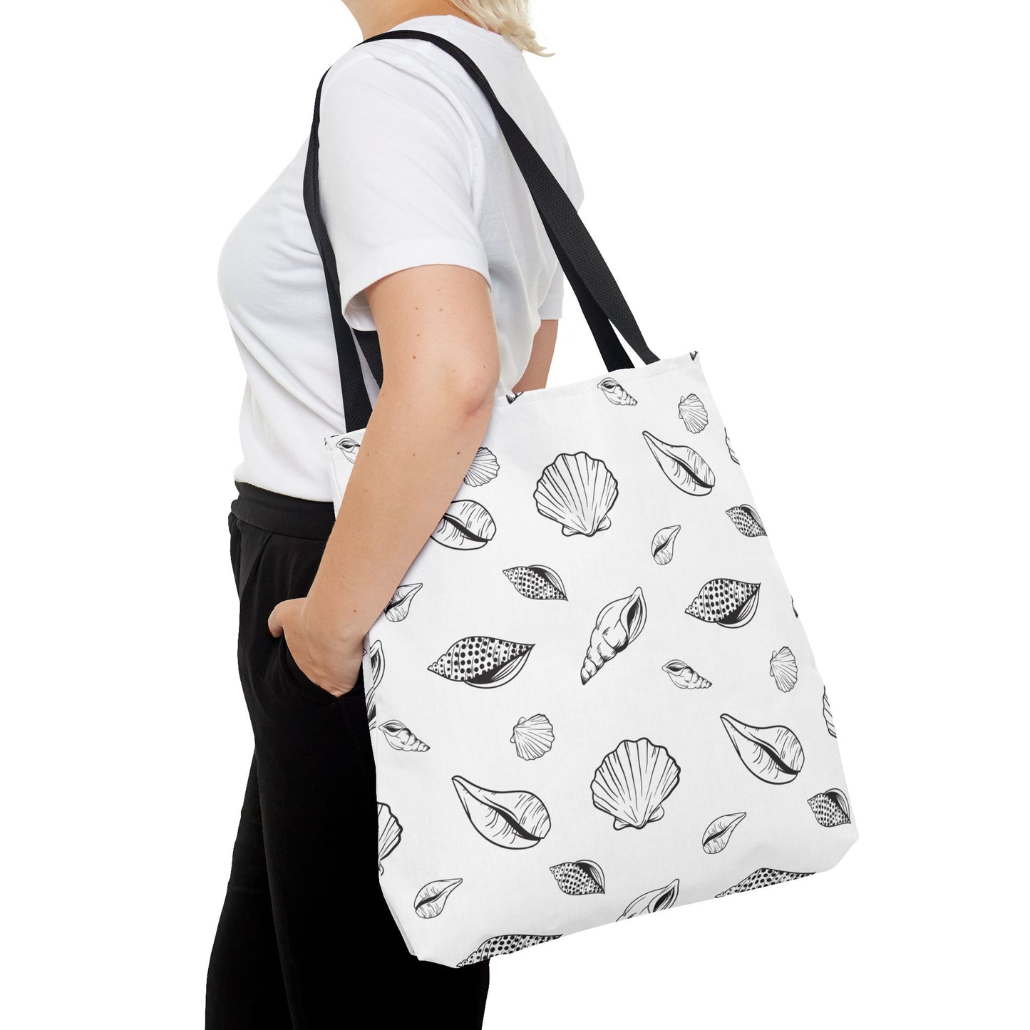 Tote Bag - White Sea Shell Design by Lynn Salem Creates