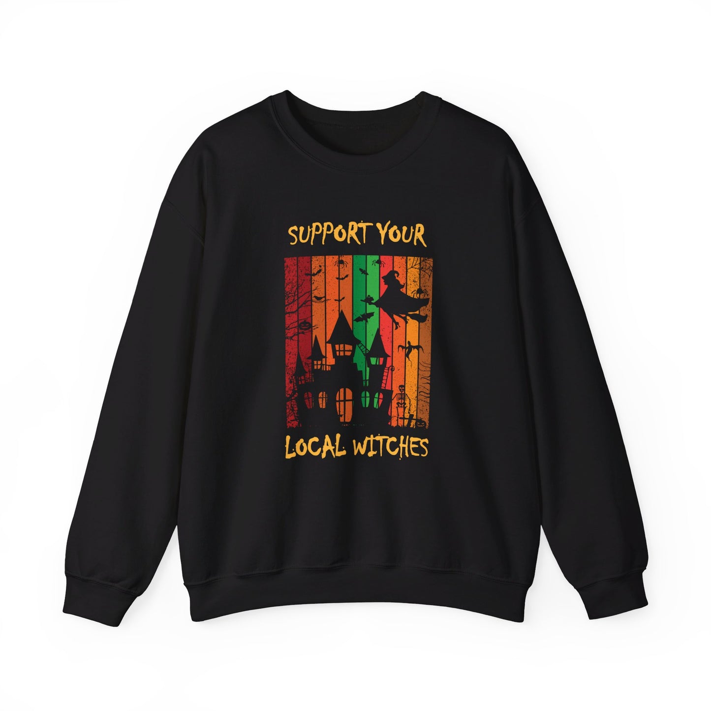 Crewneck Sweatshirt-Unisex Heavy Blend™ - Halloween - Support Your Local Witches by Lynn Salem Creates