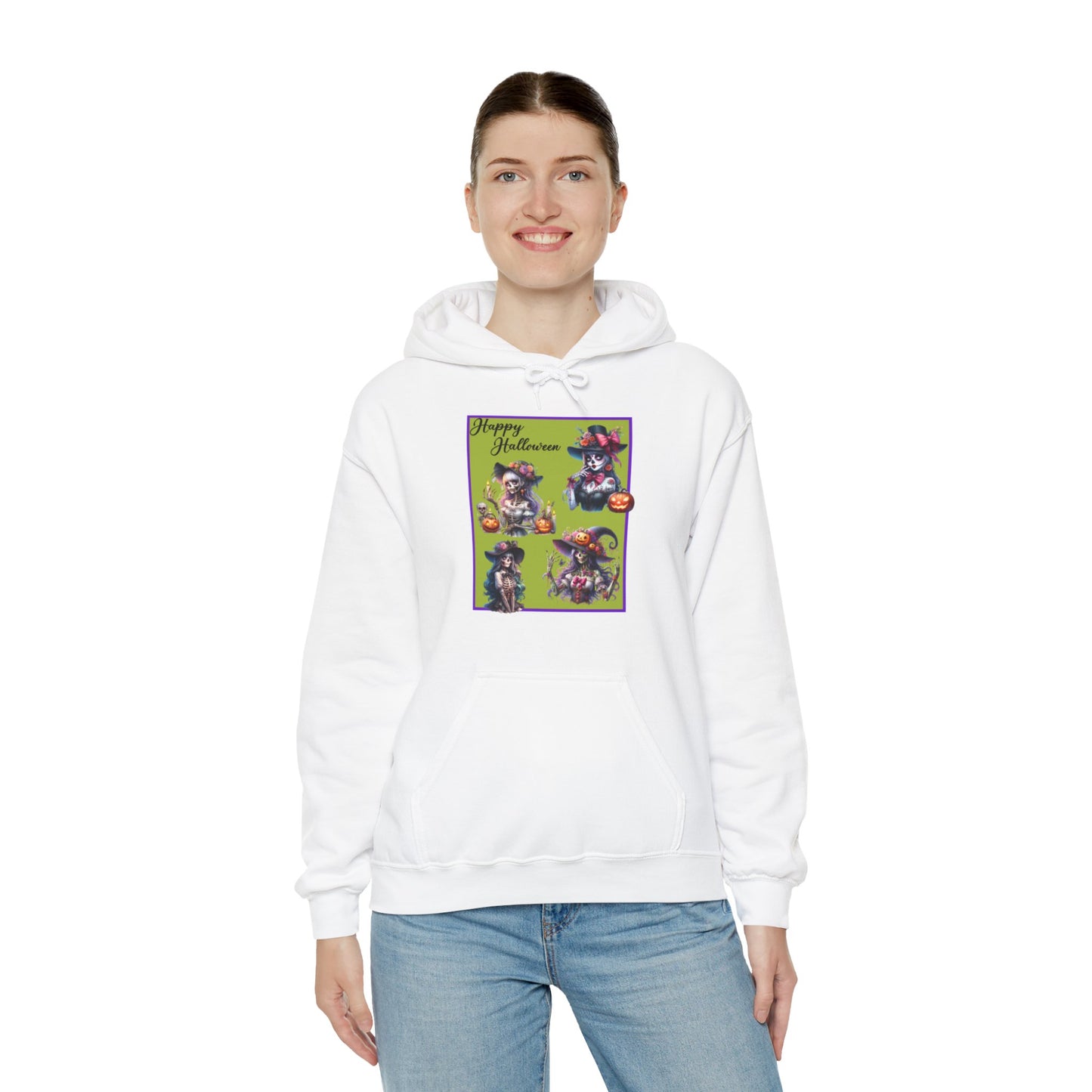 Hooded Sweatshirt - Halloween - Pretty Lady Skeletons by Lynn Salem Creates