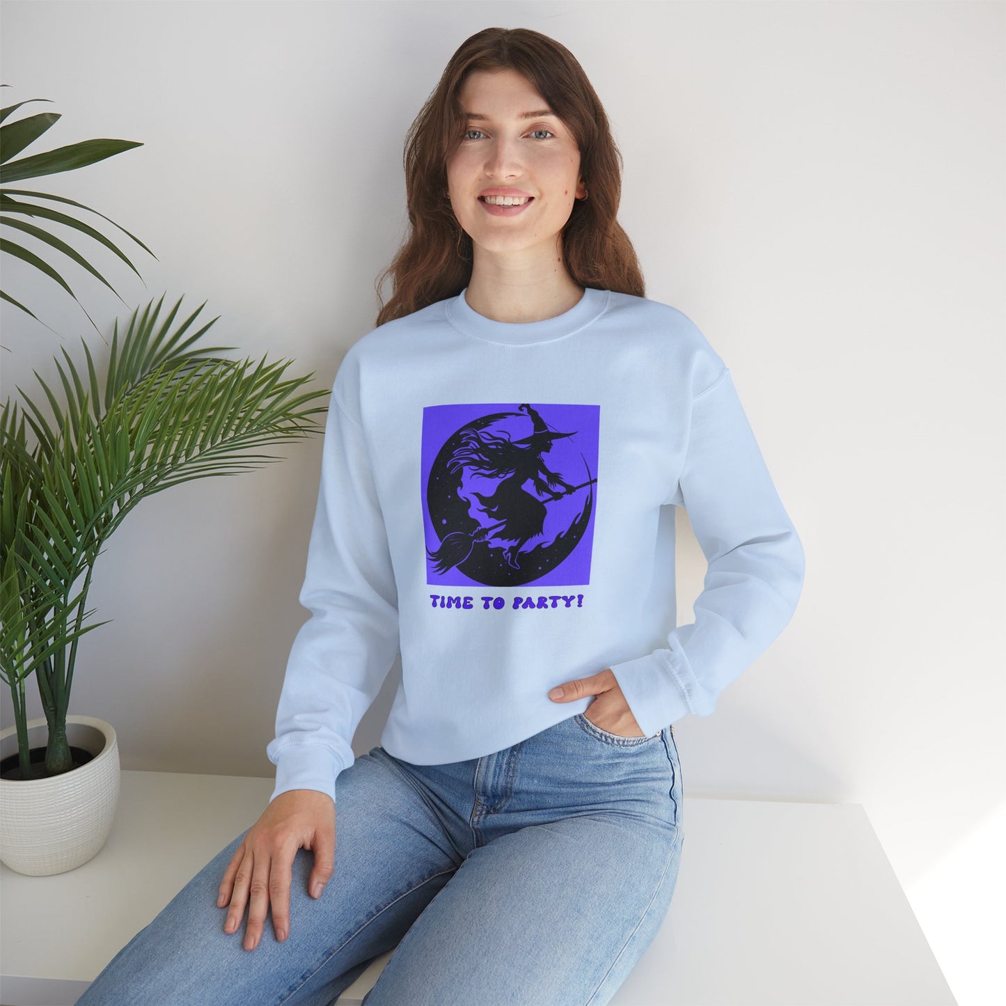 Crewneck Sweatshirt - Halloween - Time To Party by Lynn Salem Creates