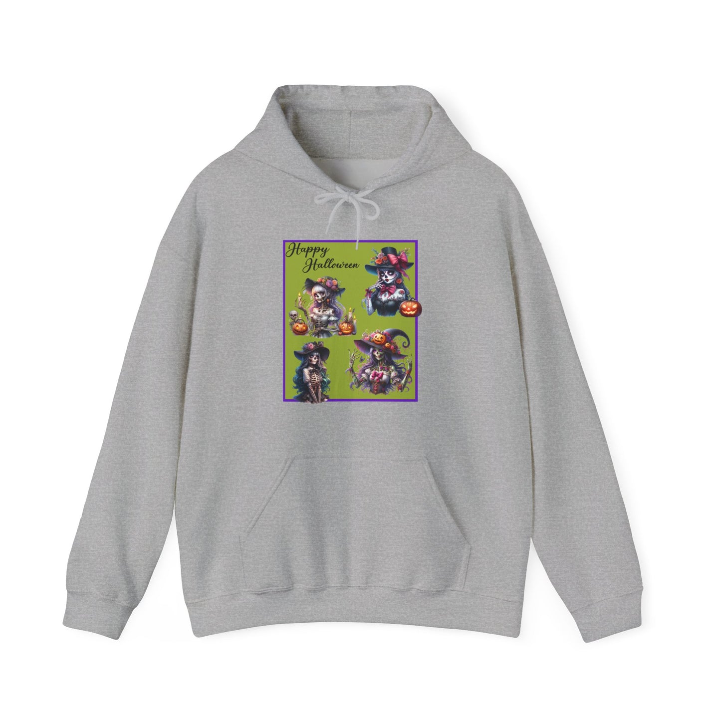 Hooded Sweatshirt - Halloween - Pretty Lady Skeletons by Lynn Salem Creates