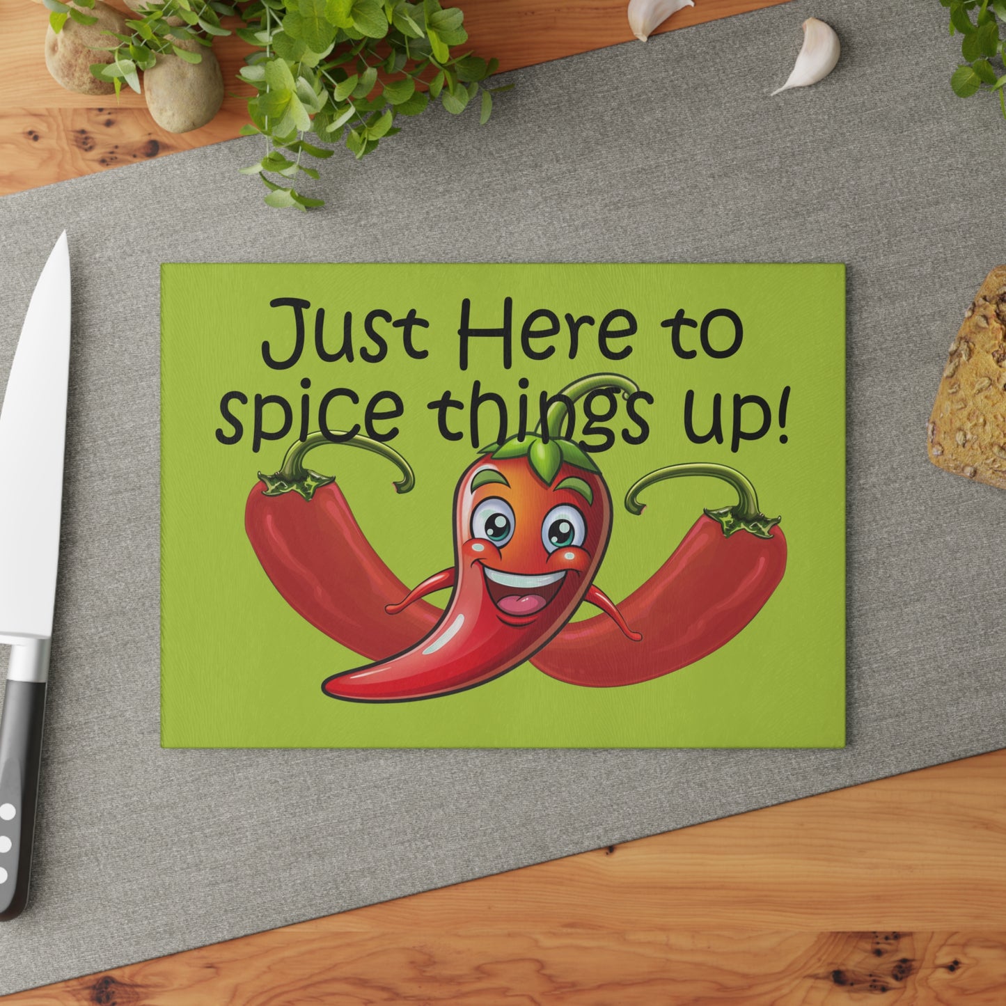 Chili Pepper Glass Cutting Board by Lynn Salem Creates