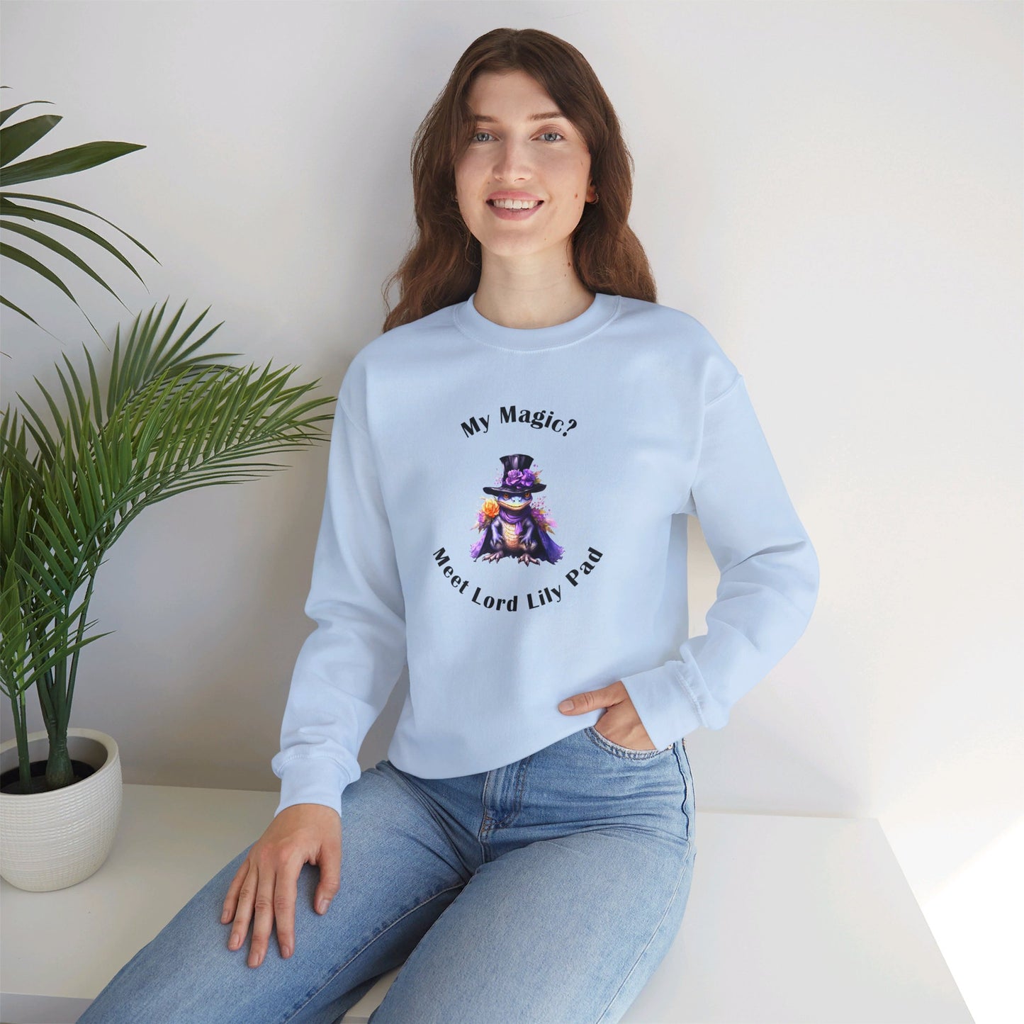Crewneck Sweatshirt- Unisex Heavy Blend™ - Meet Lord Lily Pad by Lynn Salem Creates