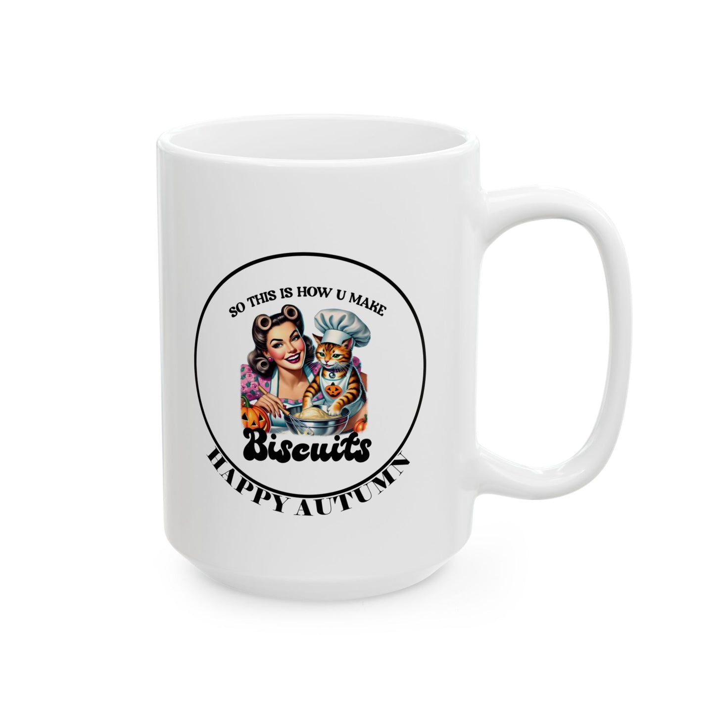 Ceramic Mug, (11oz, 15oz) - Autumn - Making Biscuits by Lynn Salem Creates