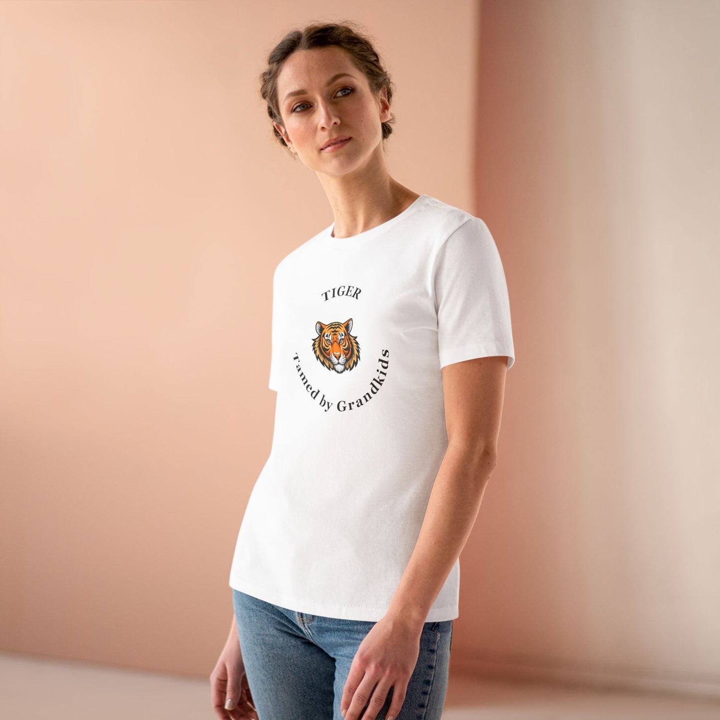 Tech HS - Tiger Tamed by Grandkids (black font) - Women's T-shirt - by Lynn Salem Creates