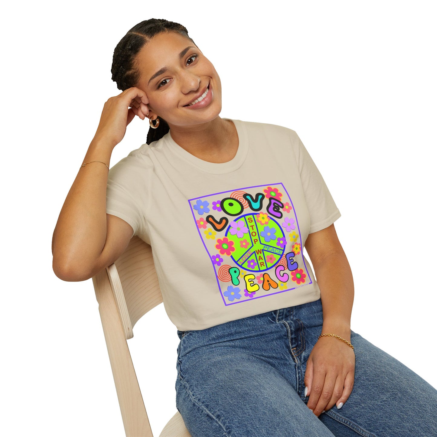 Love & Peace Unisex T-Shirt Designed by Lynn Salem Creates
