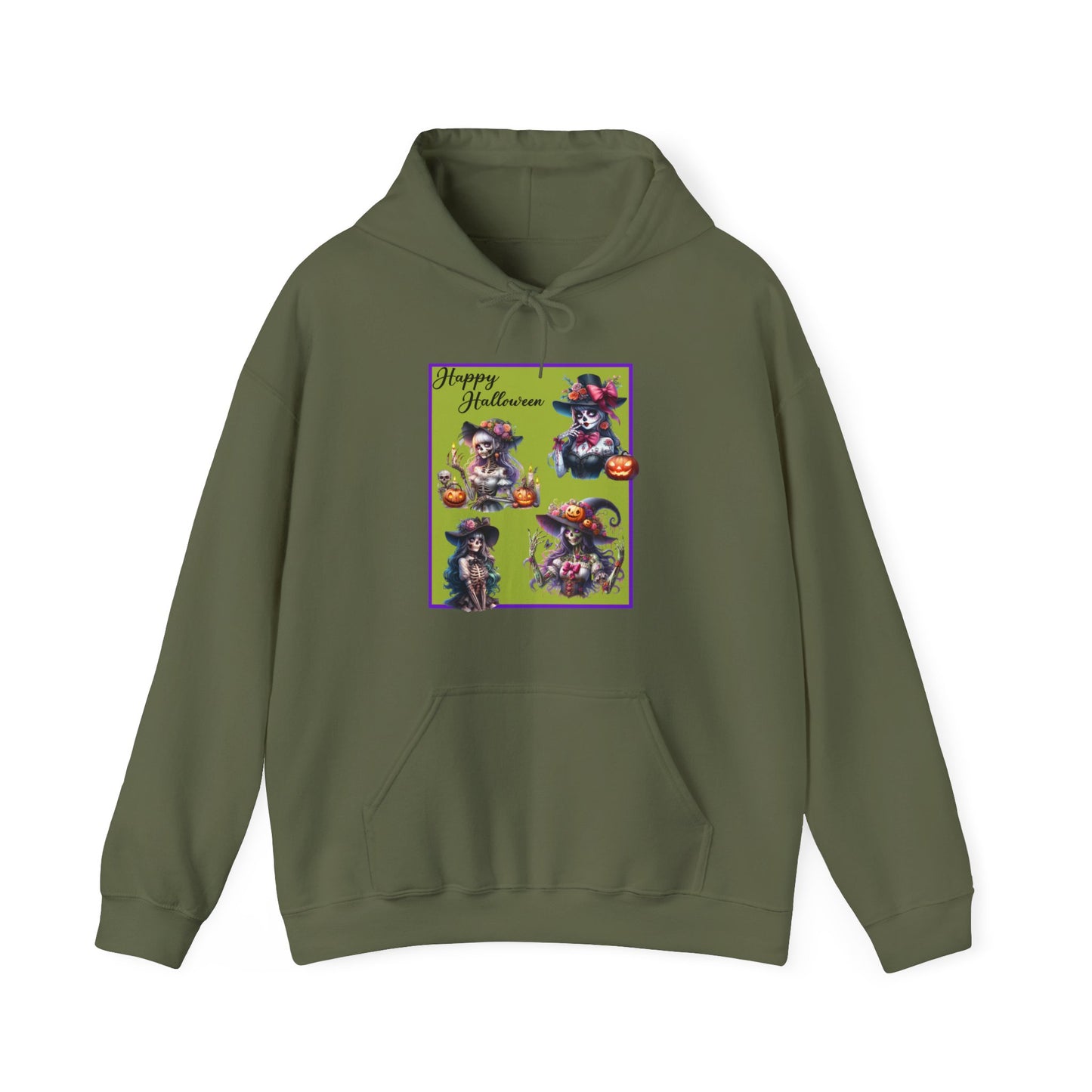Hooded Sweatshirt - Halloween - Pretty Lady Skeletons by Lynn Salem Creates