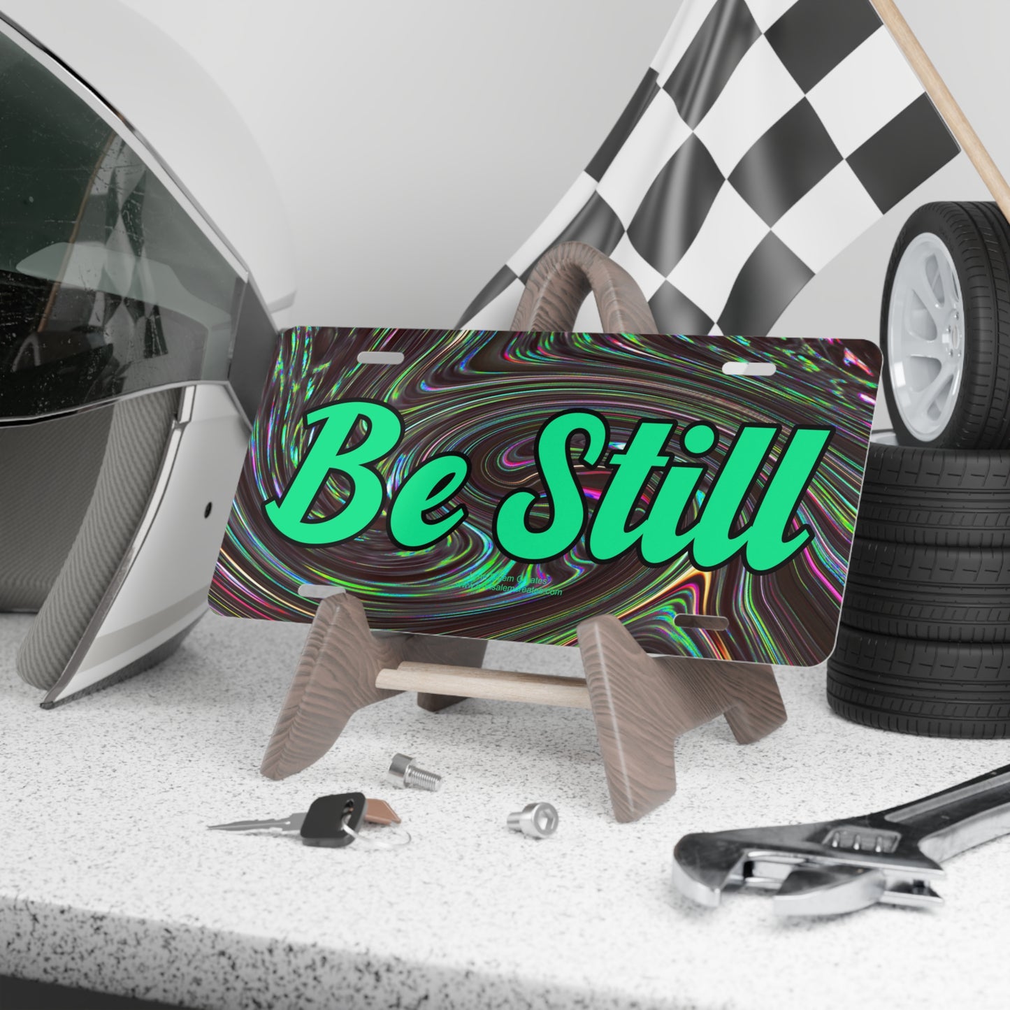 Custom-Designed Vanity Plate - Be Still by Lynn Salem Creates