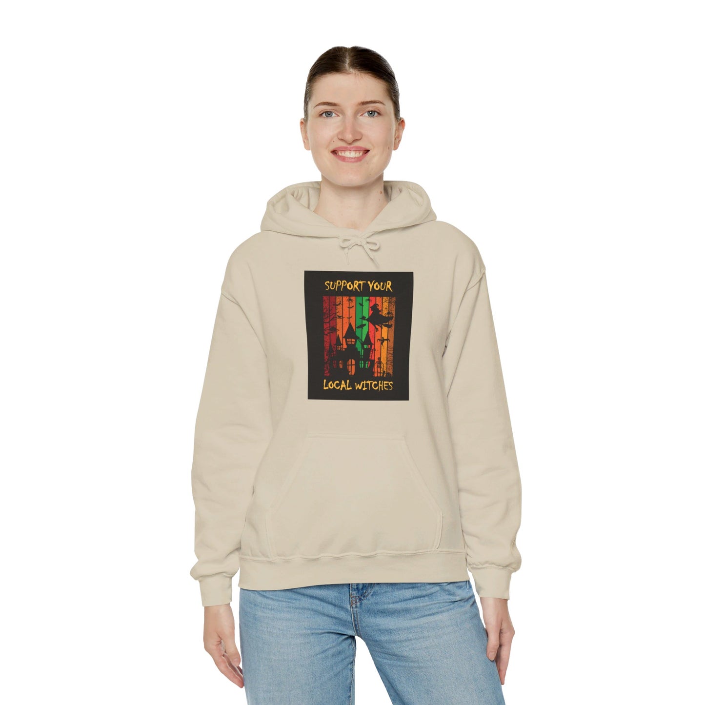 Hooded Sweatshirt-Unisex Heavy Blend™- Halloween - Support Your Local Witches by Lynn Salem Creates