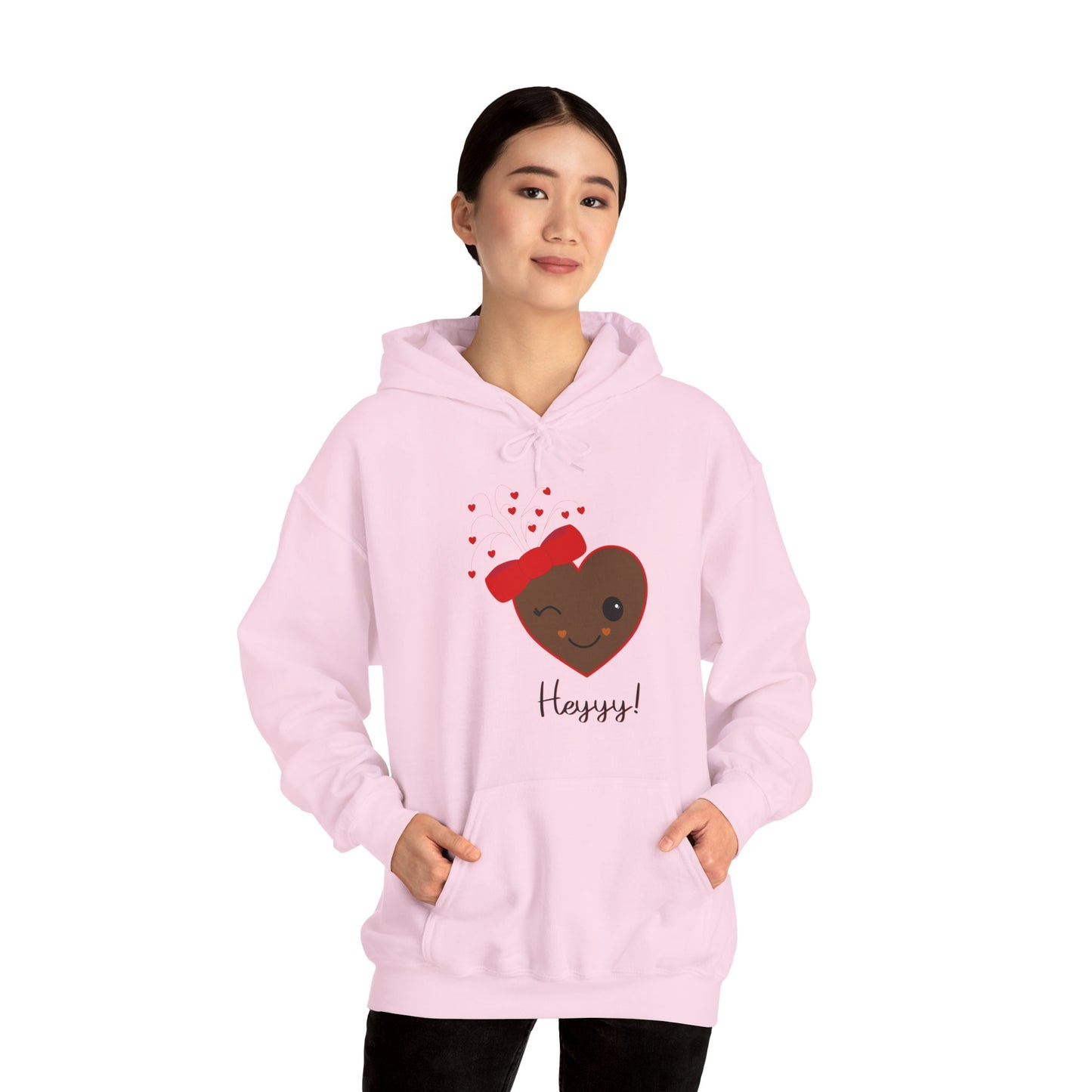 Flirting Heart (Brown) Hooded Sweatshirt by Lynn Salem Creates