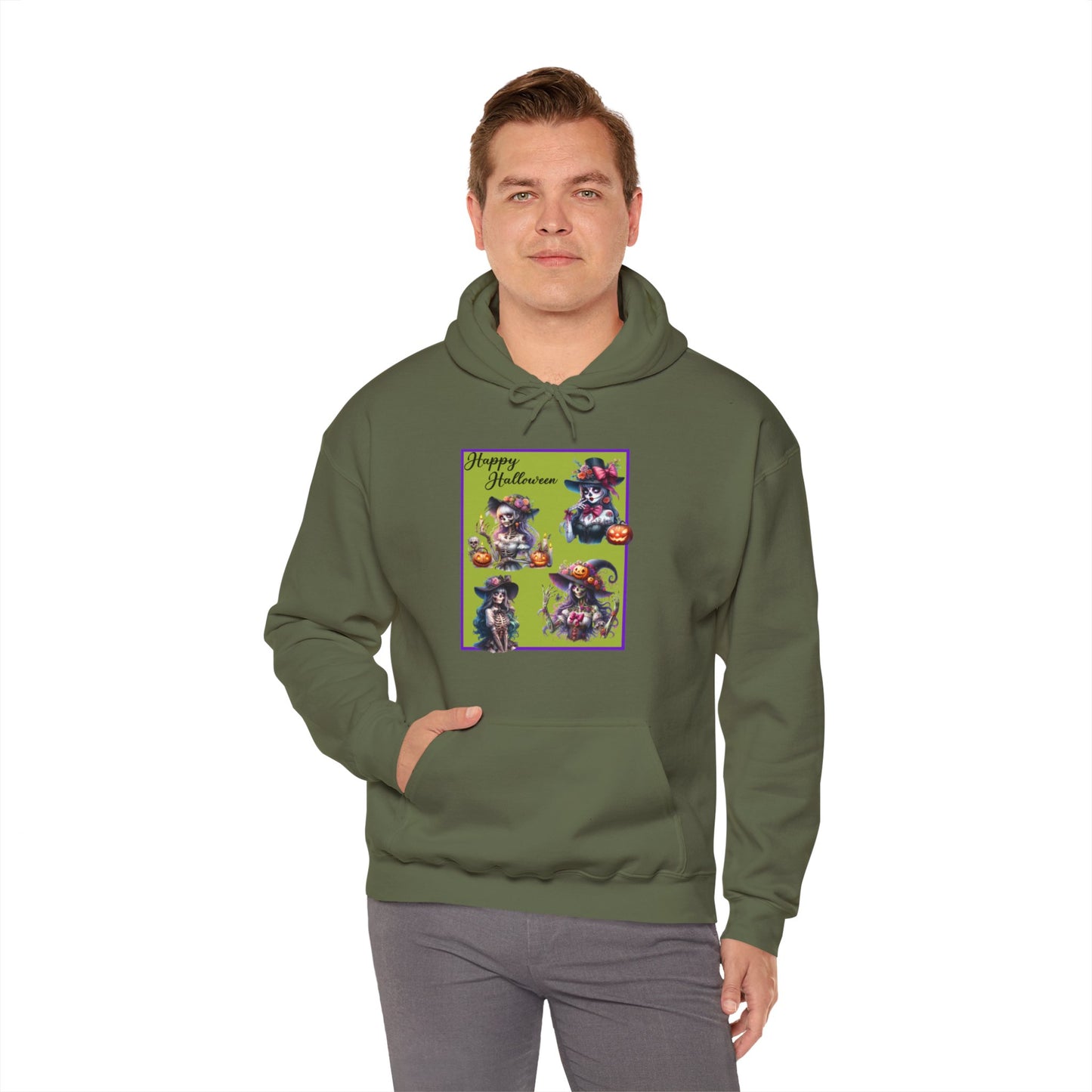 Hooded Sweatshirt - Halloween - Pretty Lady Skeletons by Lynn Salem Creates
