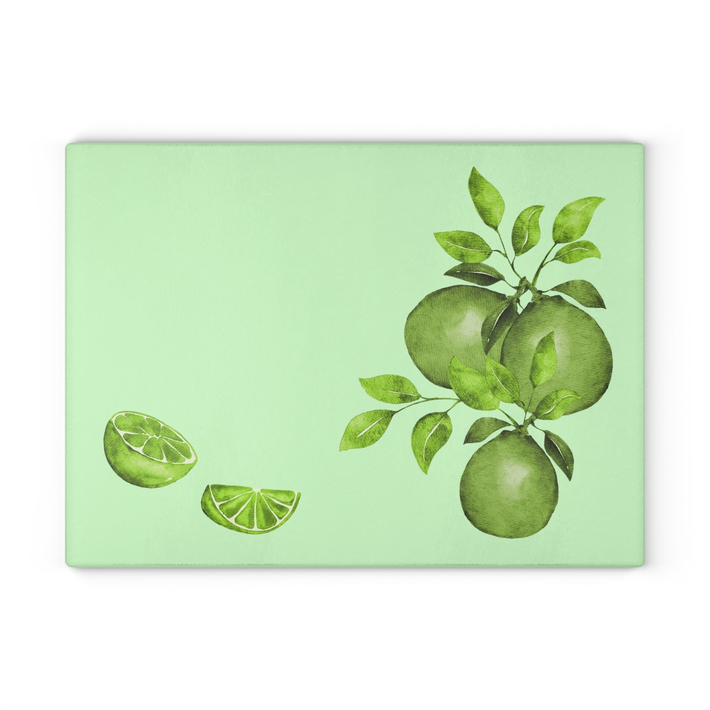 Glass Cutting Board featuring Limes by Lynn Salem Creates