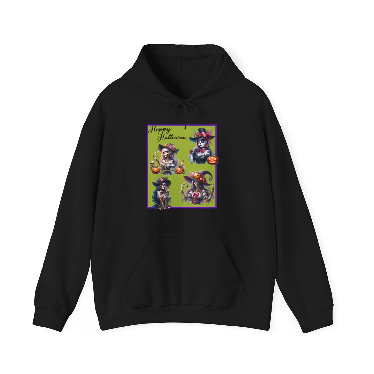 Hooded Sweatshirt - Halloween - Pretty Lady Skeletons by Lynn Salem Creates