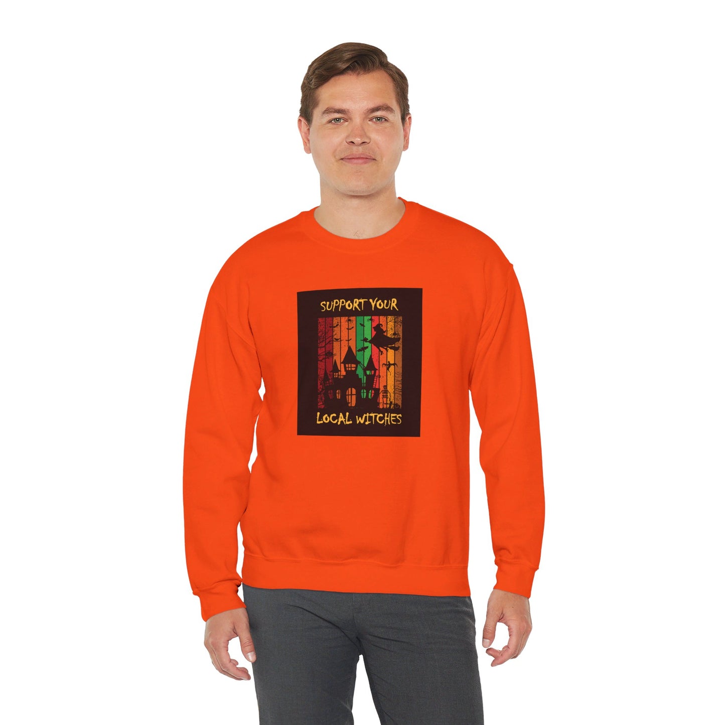 Crewneck Sweatshirt-Unisex Heavy Blend™ - Halloween - Support Your Local Witches 2 by Lynn Salem Creates