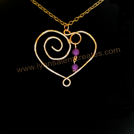 A - Copper Heart Pendant Handcrafted by Lynn Salem Creates
