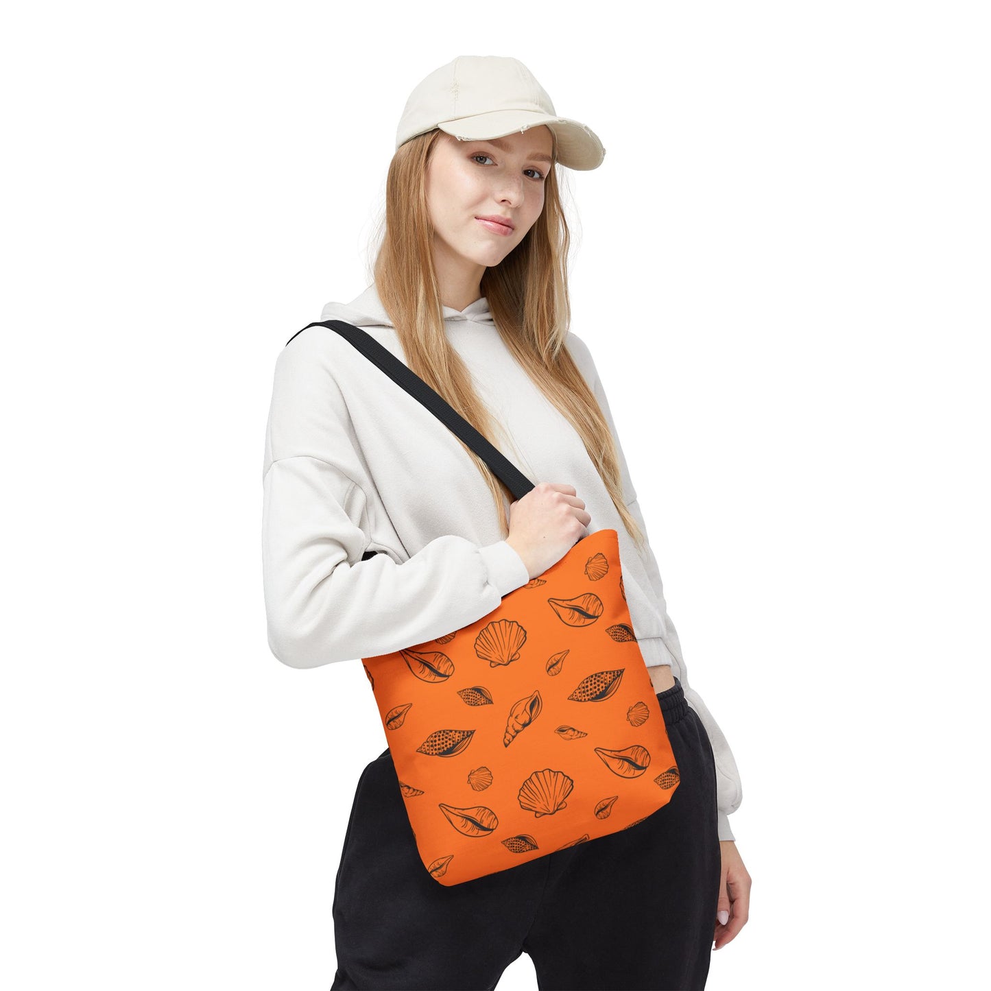 Tote Bag - Orange Sea Shell Design by Lynn Salem Creates
