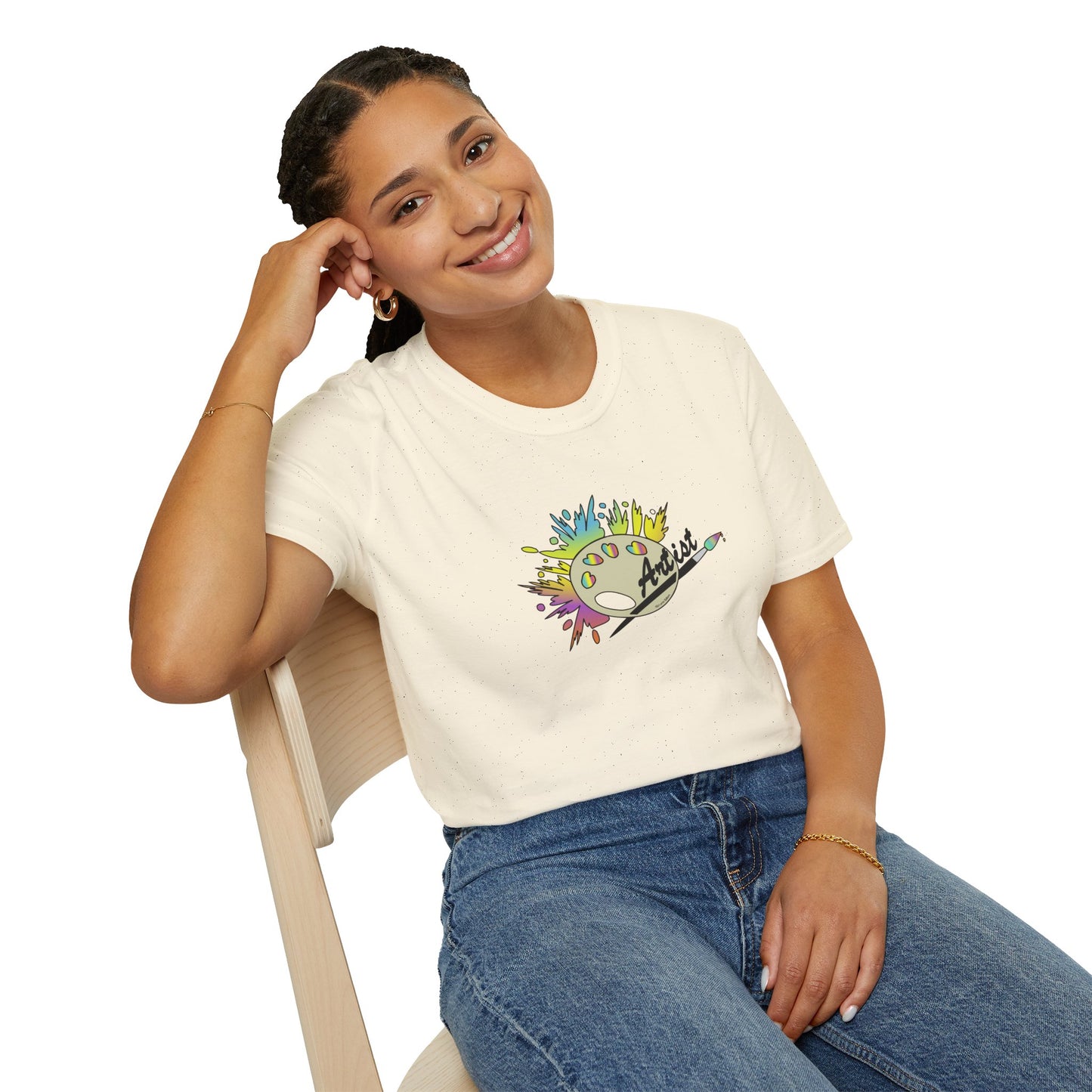 T-Shirt - Unisex Softstyle - Paint, Palette, Brush by Lynn Salem Creates
