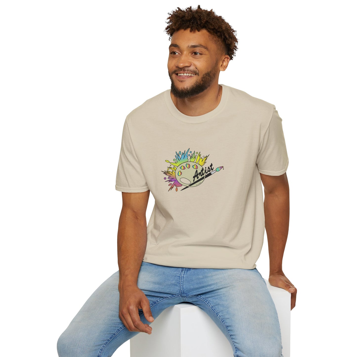 T-Shirt - Unisex Softstyle - Paint, Palette, Brush by Lynn Salem Creates