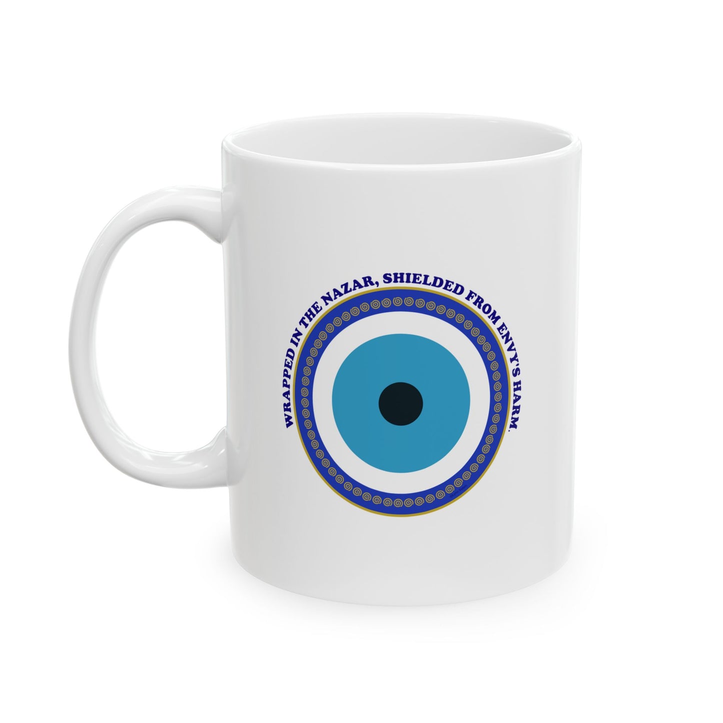 Evil Eye amulet - Ceramic Mug, (11oz, 15oz) - by Lynn salem Creates