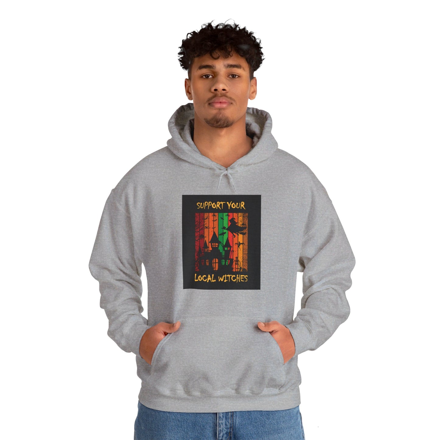 Hooded Sweatshirt-Unisex Heavy Blend™- Halloween - Support Your Local Witches by Lynn Salem Creates