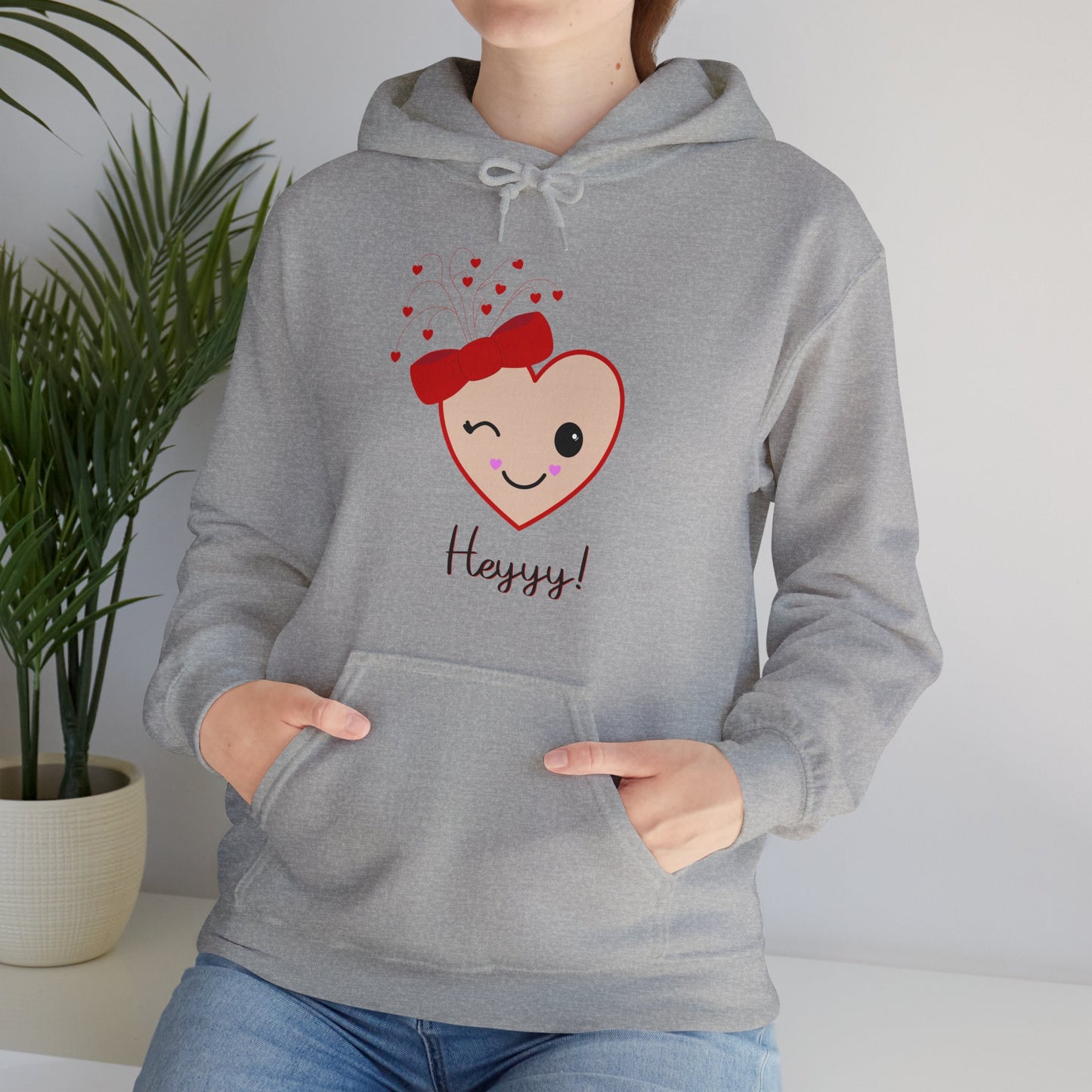 Flirting Heart ( Flesh) Hooded Sweatshirt by Lynn Salem Creates
