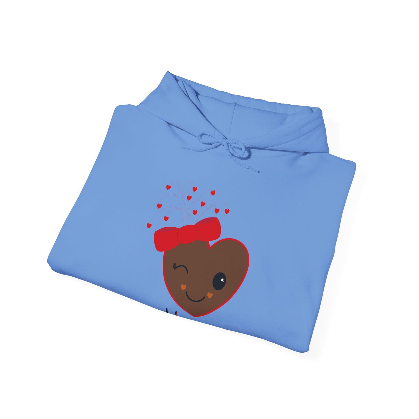Flirting Heart (Brown) Hooded Sweatshirt by Lynn Salem Creates