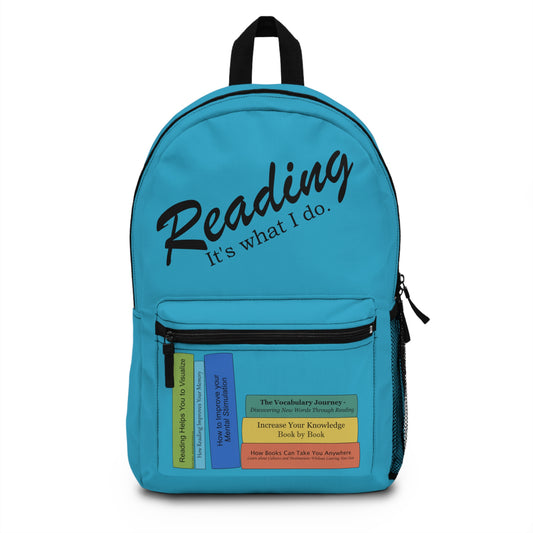 Backpack - Reading Books (Turquoise) by Lynn Salem Creates