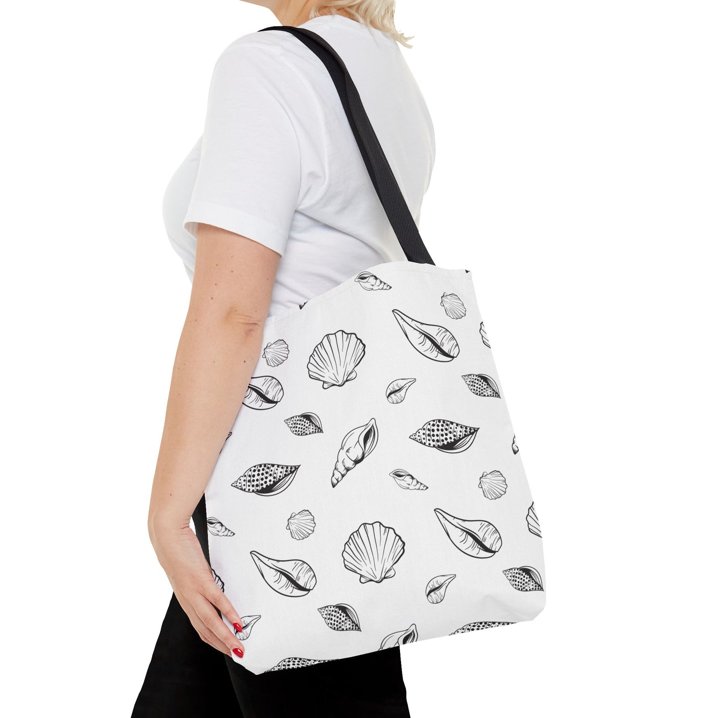 Tote Bag - White Sea Shell Design by Lynn Salem Creates