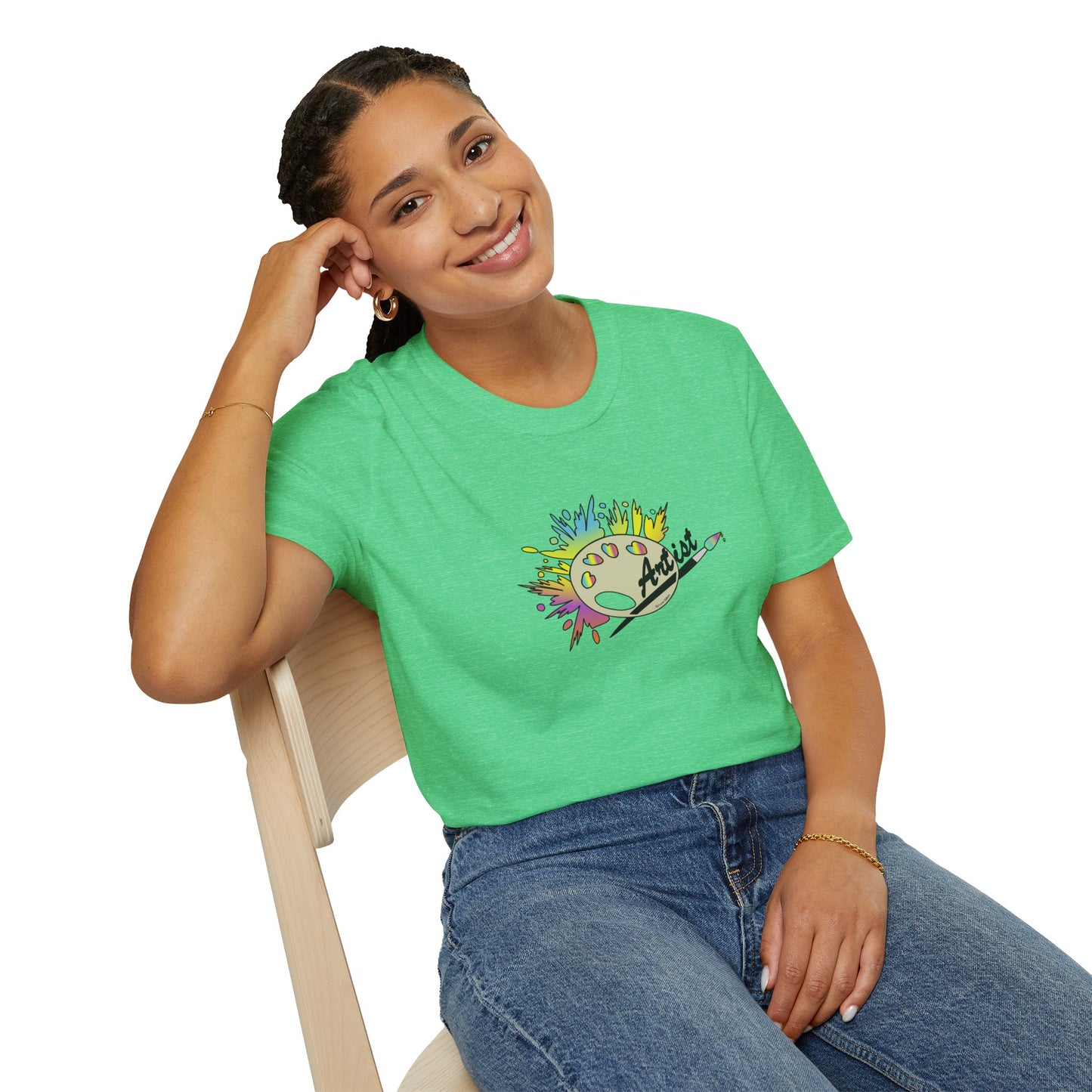 T-Shirt - Unisex Softstyle - Paint, Palette, Brush by Lynn Salem Creates