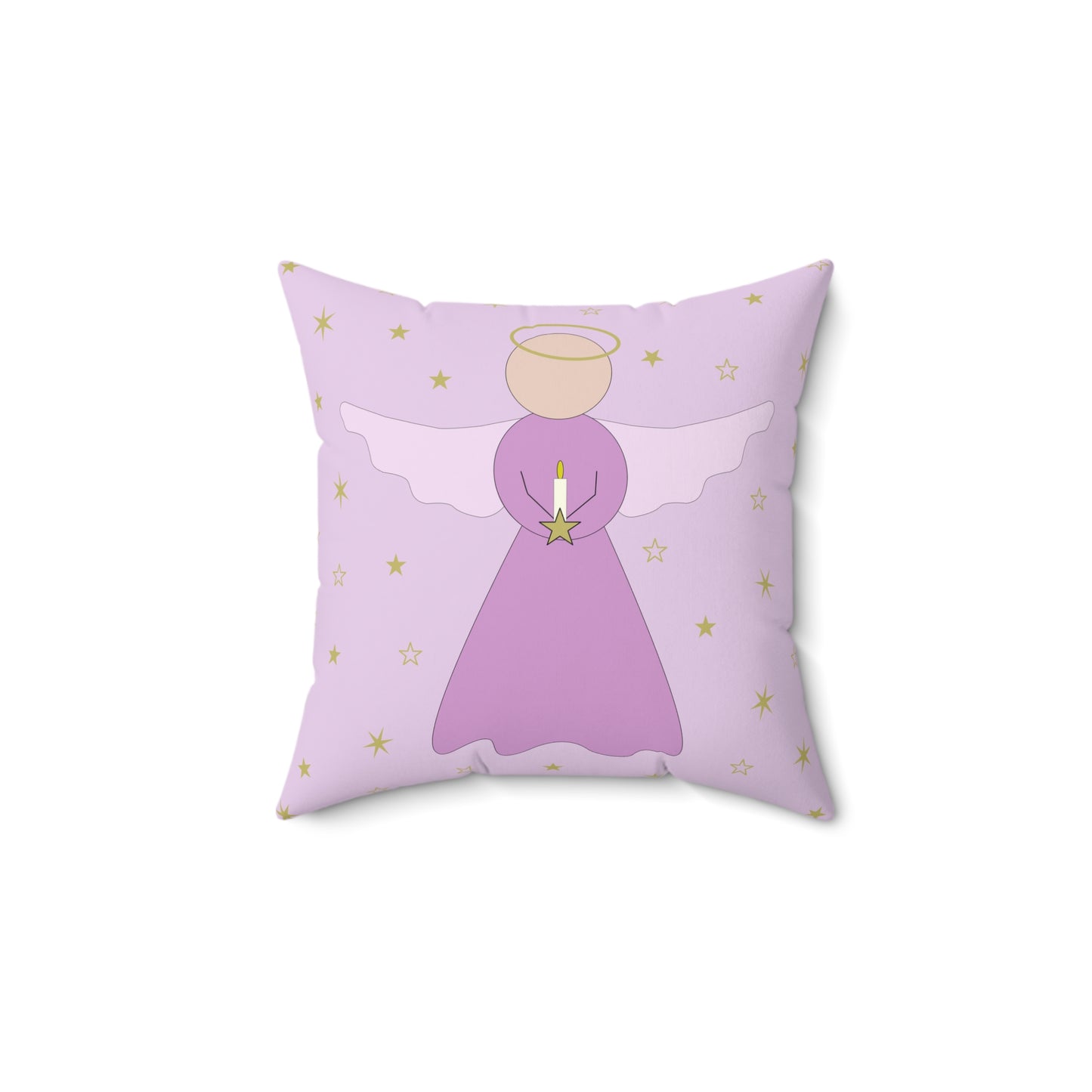 Square Pillow - Angel in Pink by Lynn Salem Creates