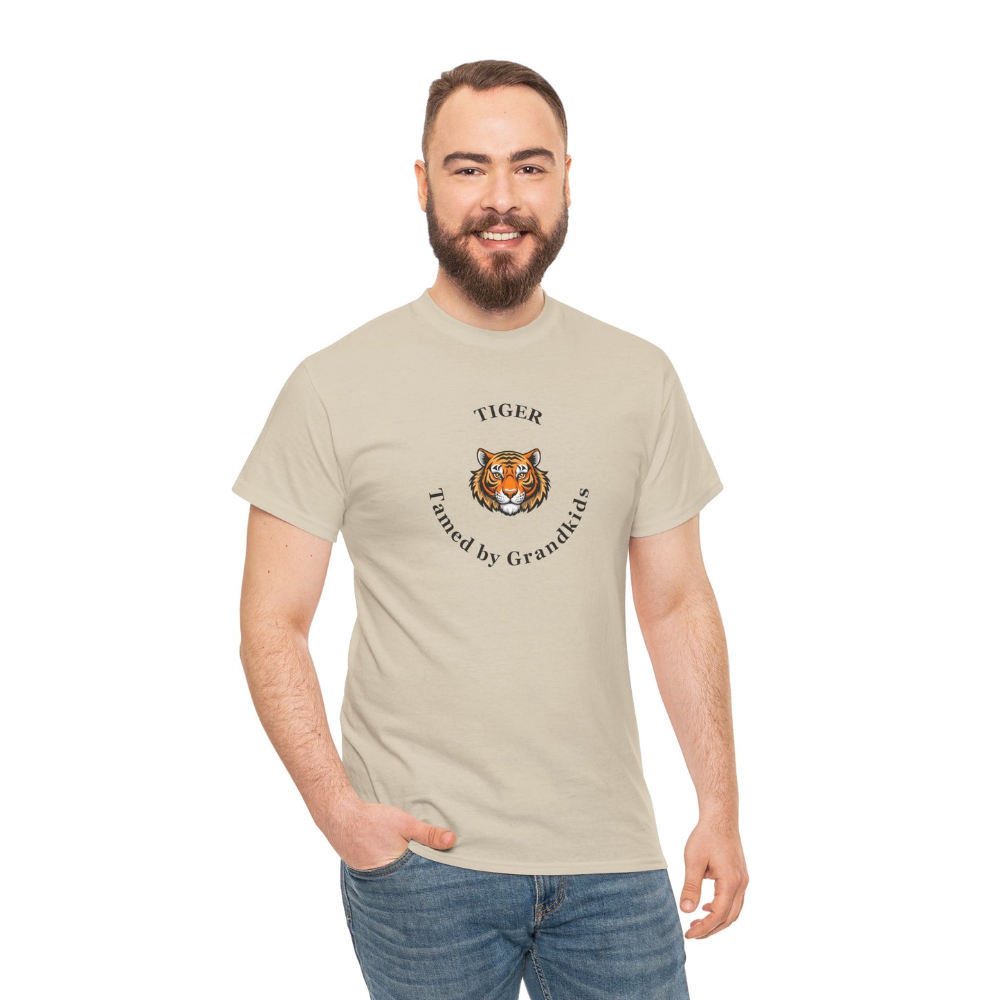 Tech HS - Tiger Tamed by Grandkids (black font) - Men's T-shirt - by Lynn Salem Creates