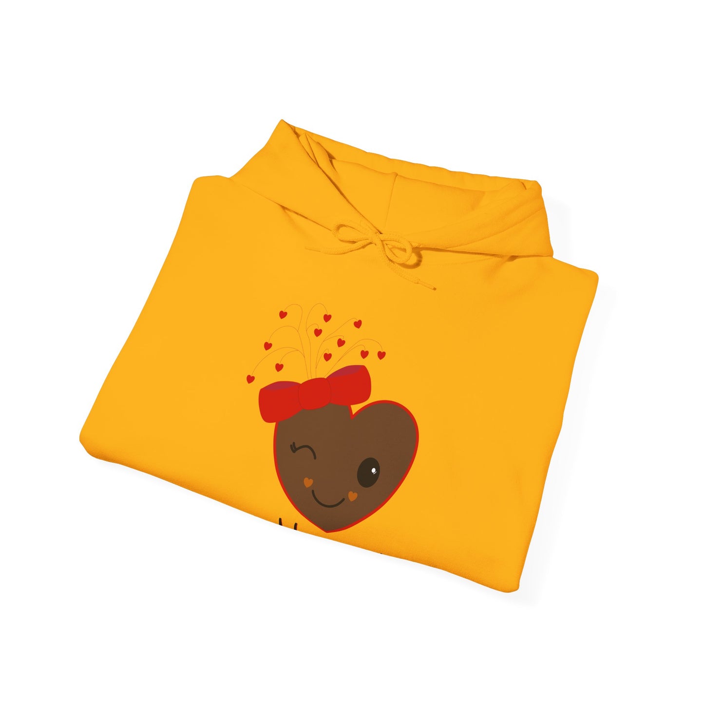 Flirting Heart (Brown) Hooded Sweatshirt by Lynn Salem Creates
