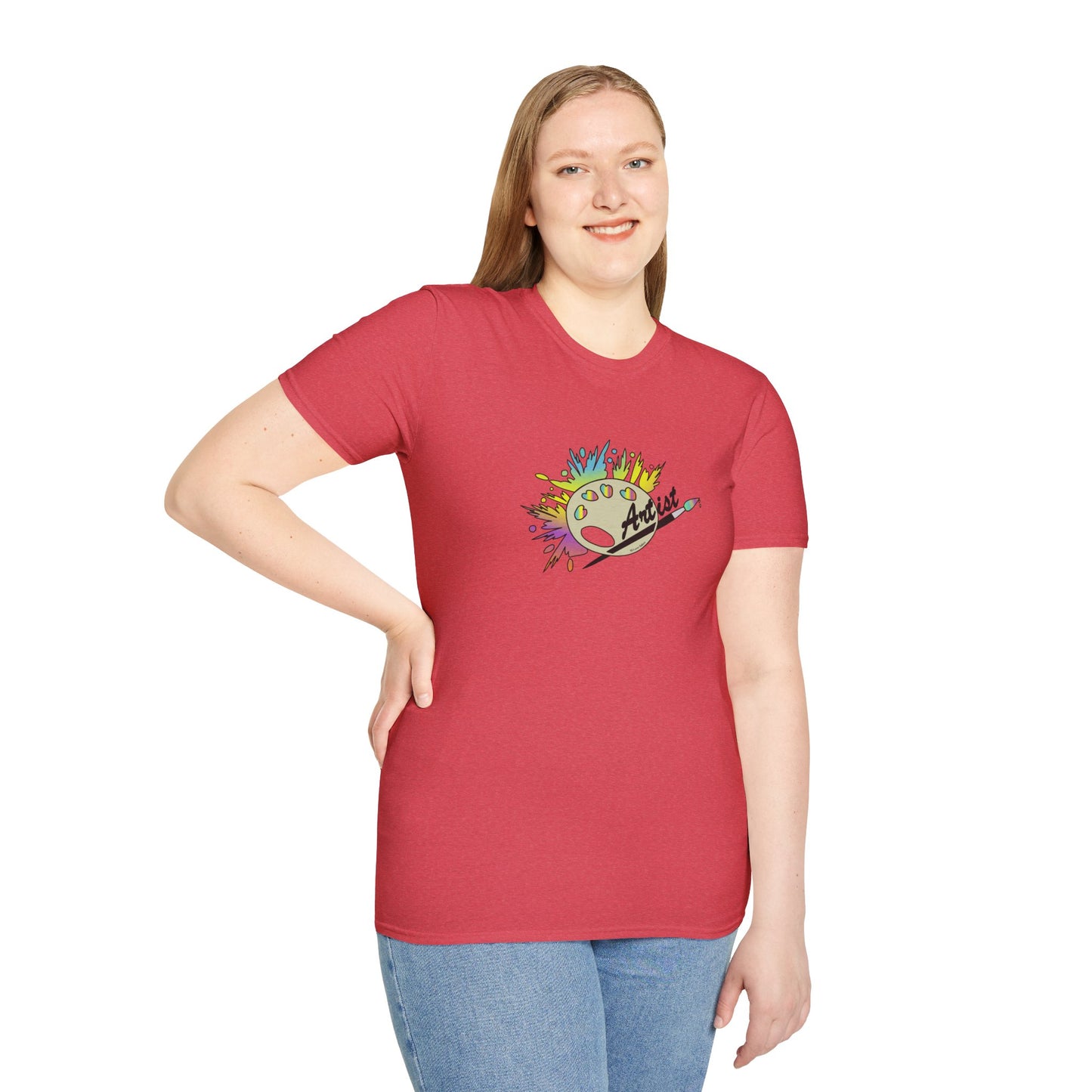 T-Shirt - Unisex Softstyle - Paint, Palette, Brush by Lynn Salem Creates