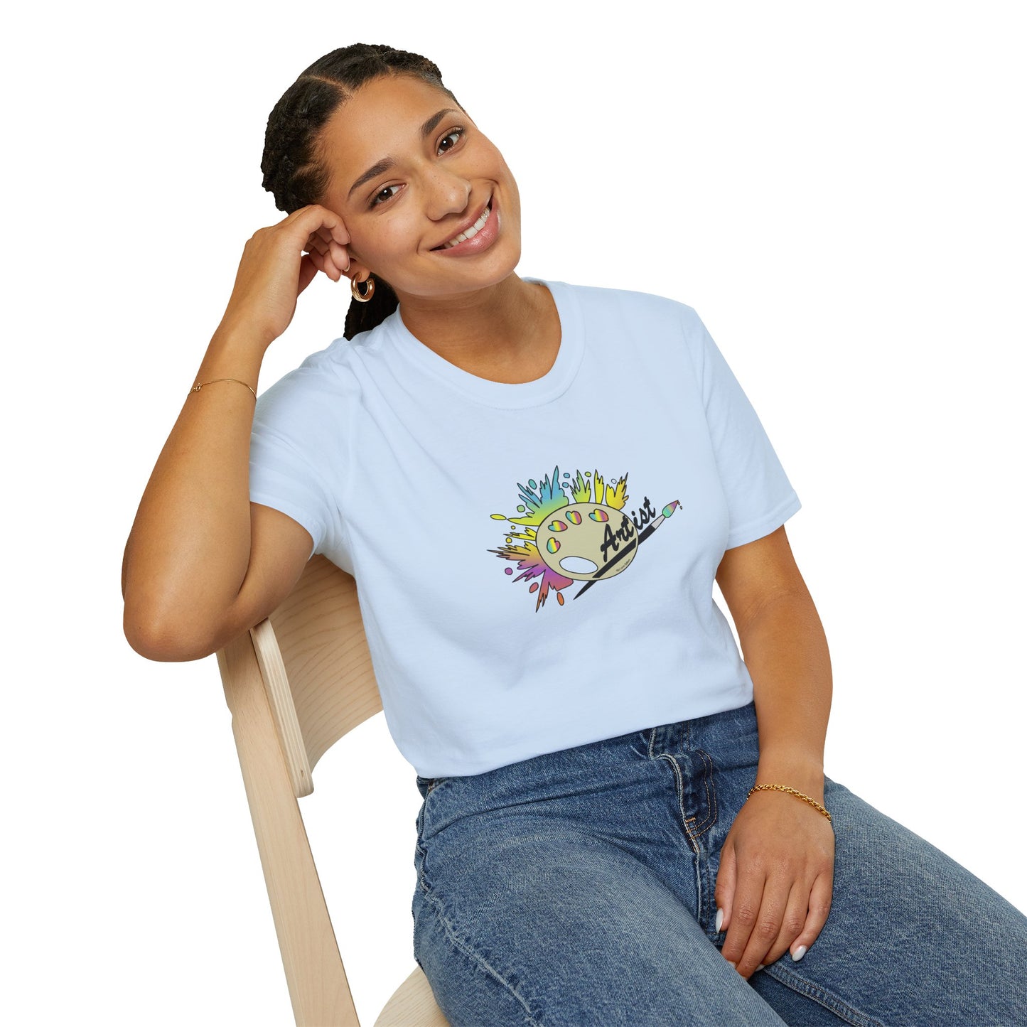 T-Shirt - Unisex Softstyle - Paint, Palette, Brush by Lynn Salem Creates