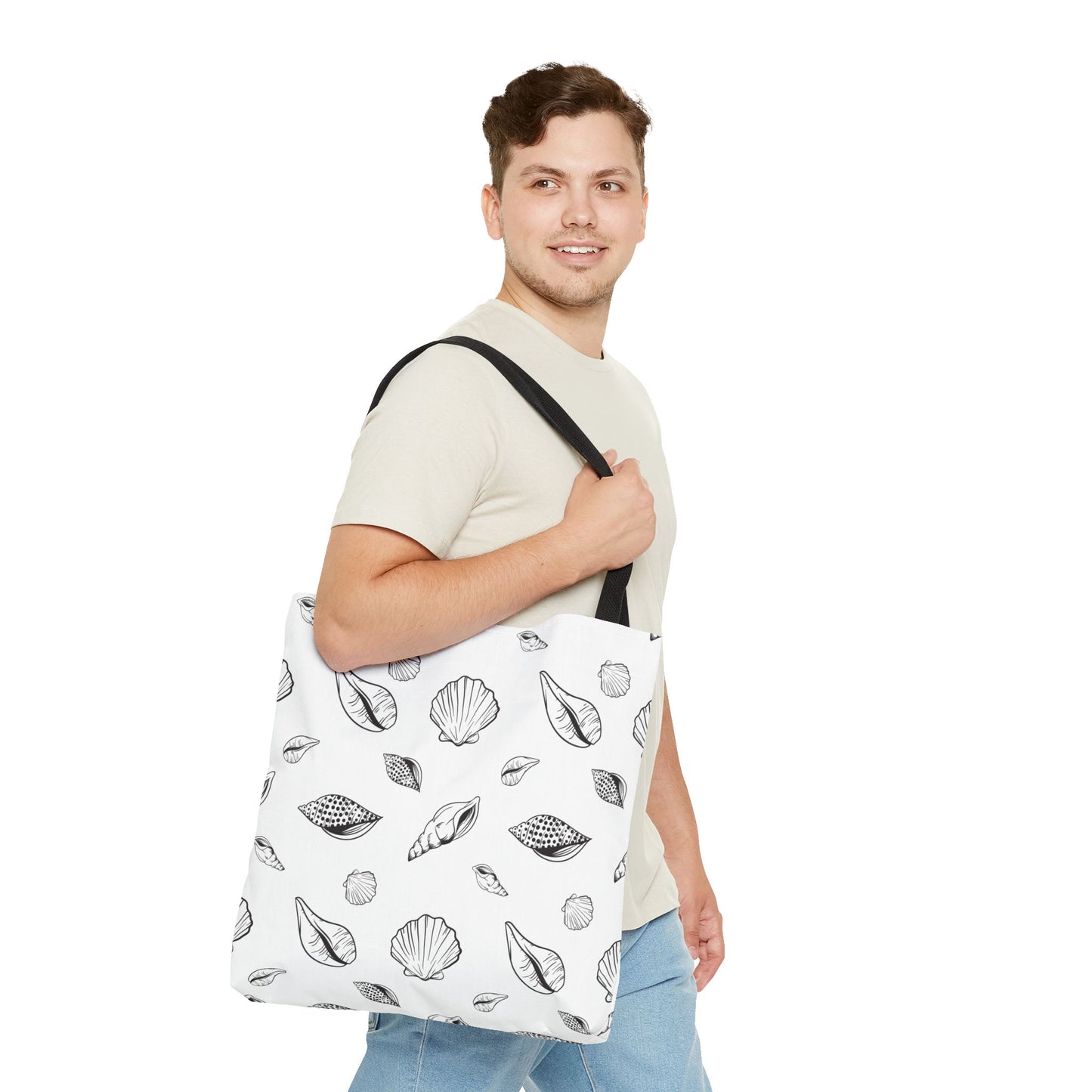 Tote Bag - White Sea Shell Design by Lynn Salem Creates
