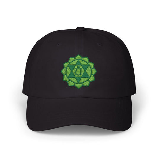 Embroidered Classic Dad Cap - Heart Chakra Design by Lynn Salem Creates