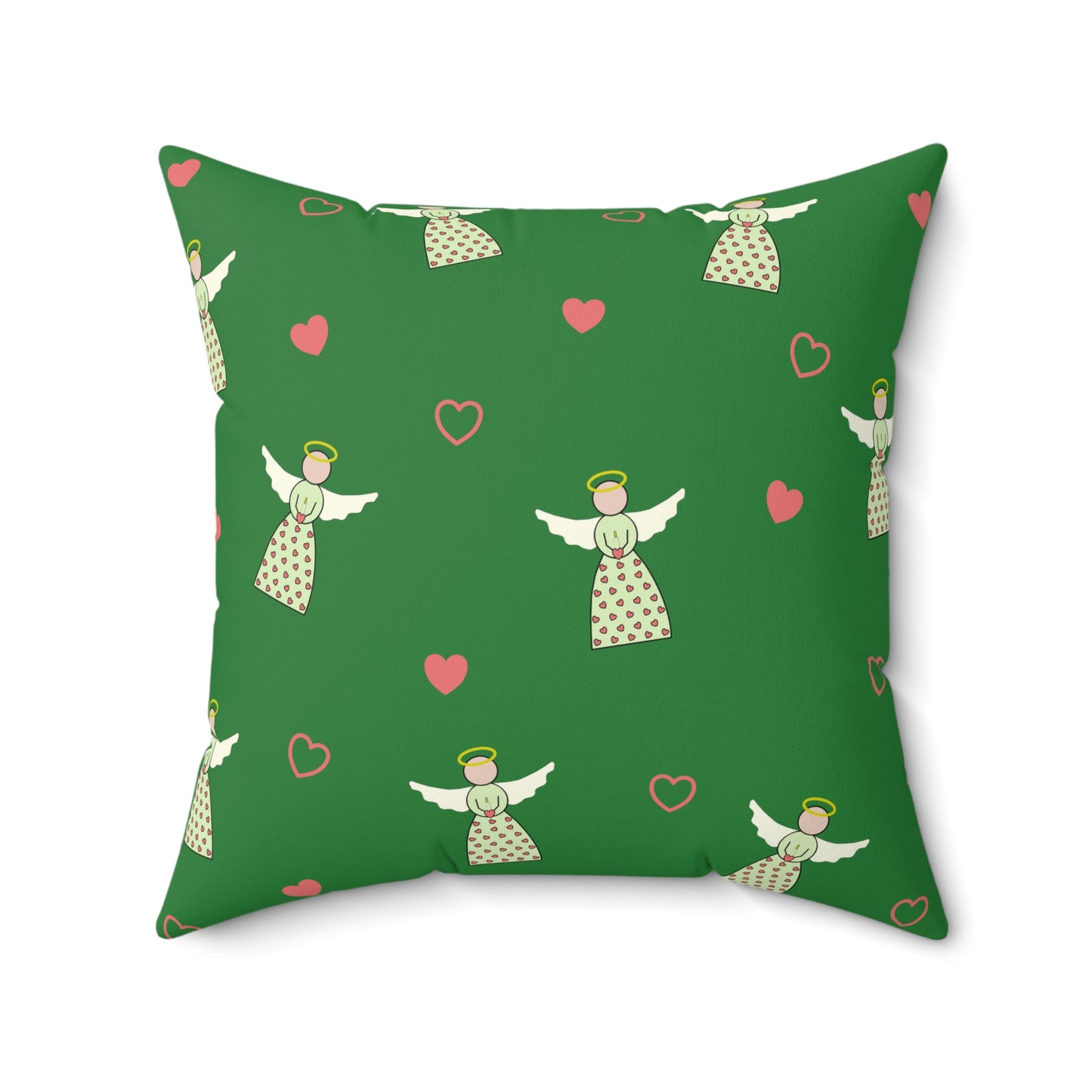 Square Pillow - Angels and Hearts by Lynn Salem Creates